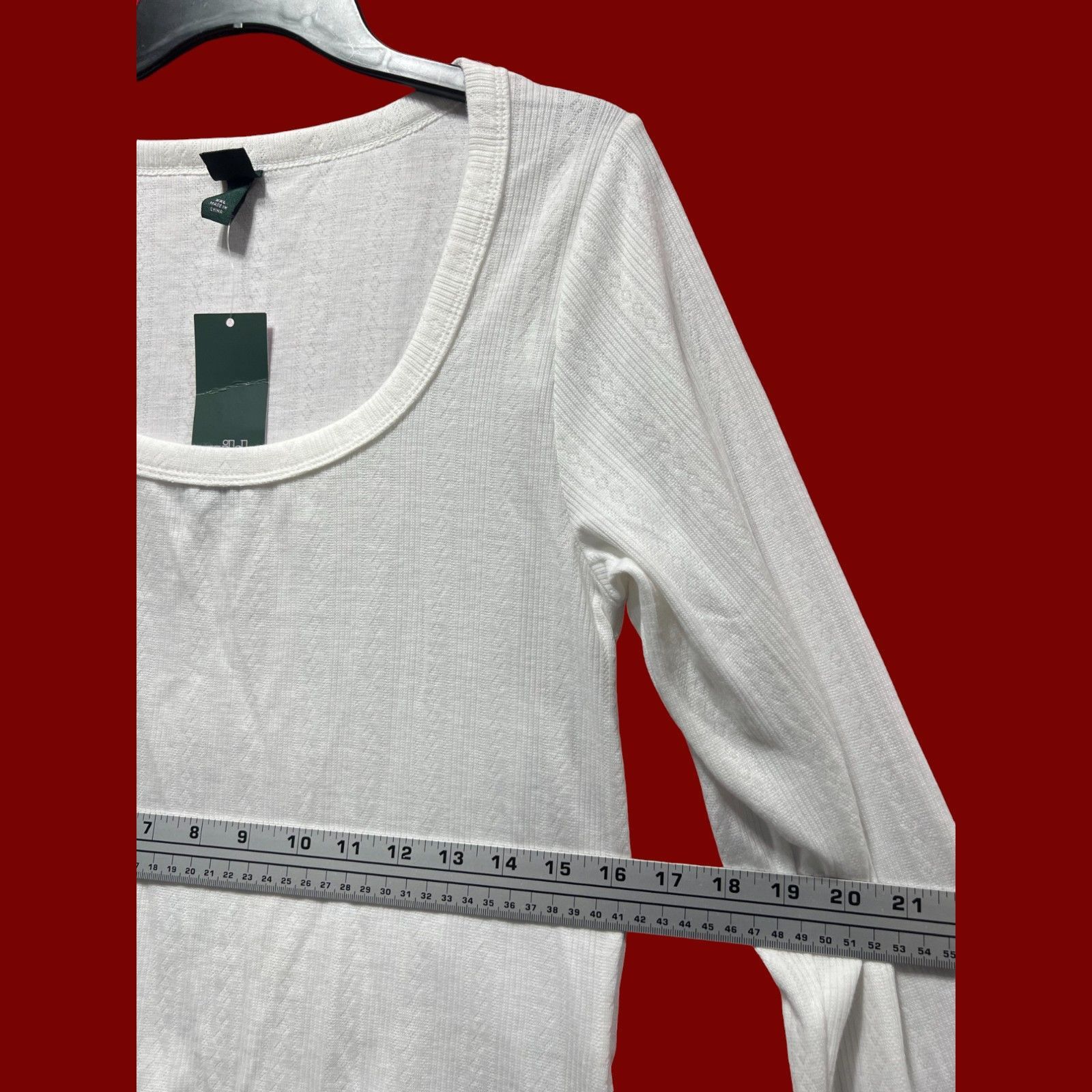 Other Wild Fable - Women's Long Sleeve Pointelle T-Shirt - White - Size XXL / US 16-18 / IT 52-54 - 4 Thumbnail