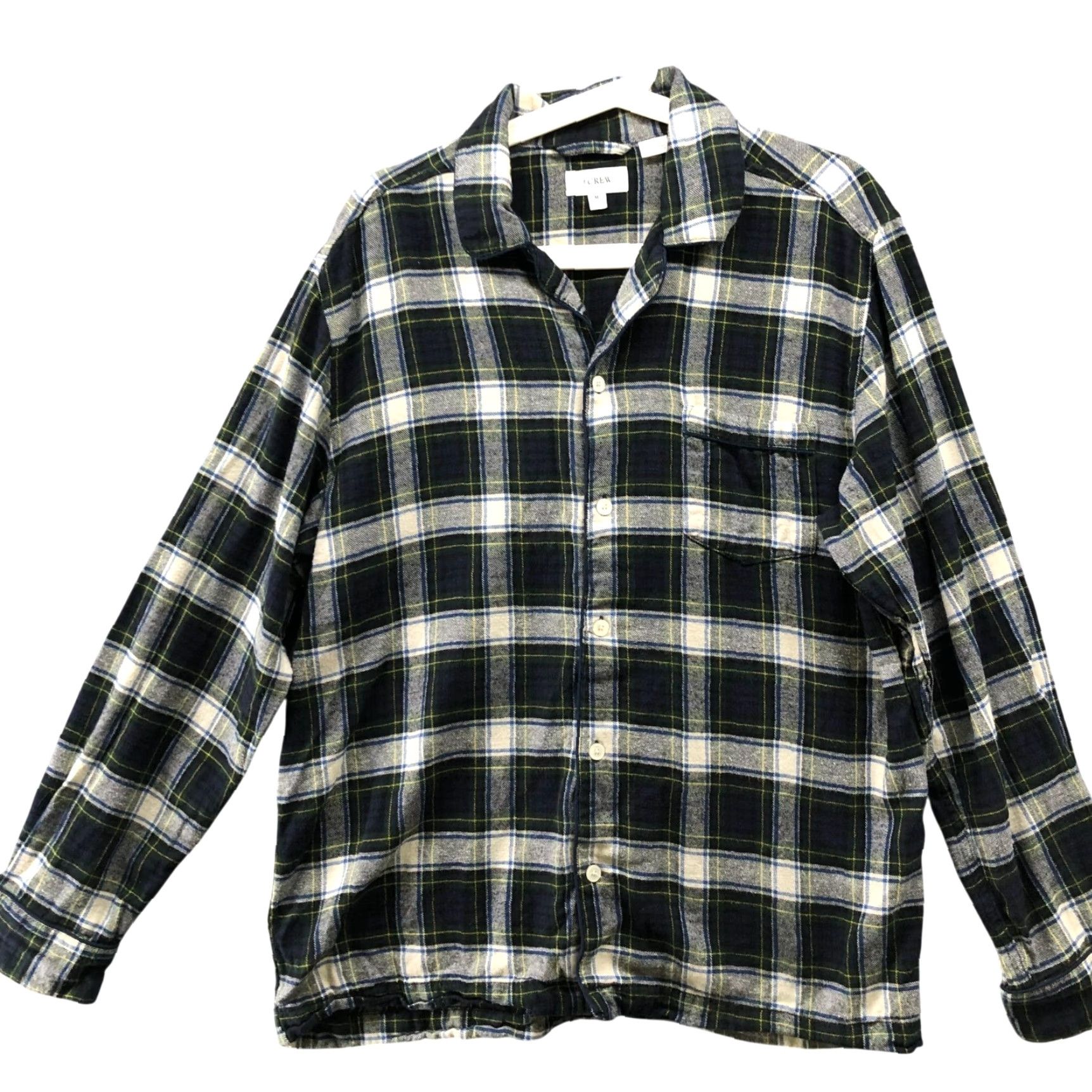 J.Crew J. Crew Flannel Pajama Shirt Mens M Green Scotch Tartan Plaid Cotton Button-Up Size US M / EU 48-50 / 2 - 2 Thumbnail