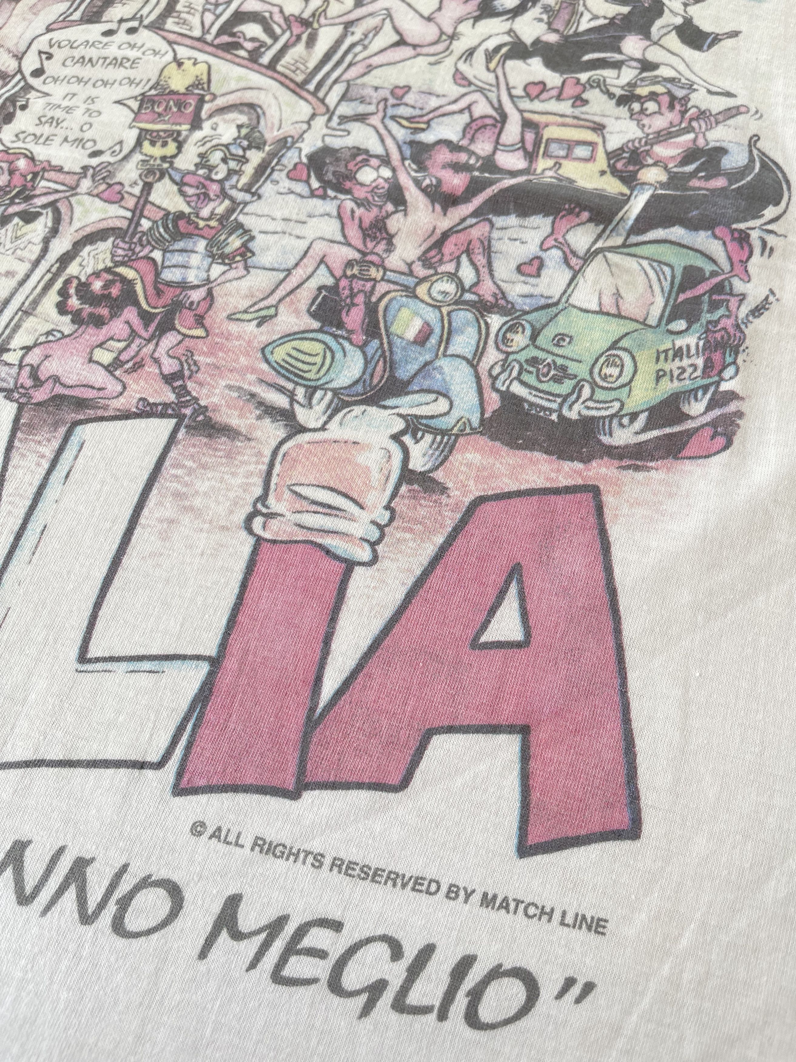 Vintage Vintage Match Line Parody 18+ ITALY Tee Size US L / EU 52-54 / 3 - 3 Thumbnail