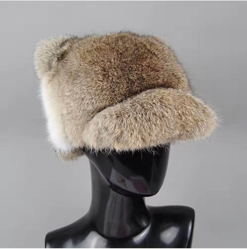Japanese Brand Aesthetic Rabbit Fur Hat Unisex Size ONE SIZE - 8 Thumbnail