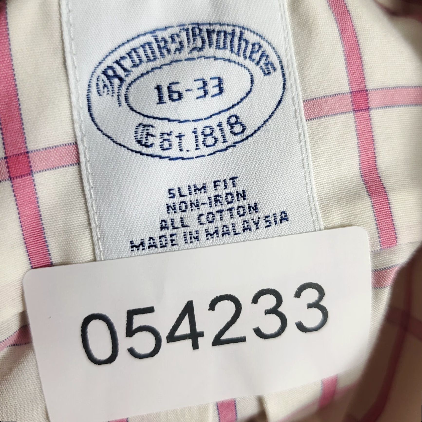 Brooks Brothers Brooks Brothers Dress Shirt Mens Size 16 Pink Check Long Sleeve Button Up Size 42R - 7 Thumbnail