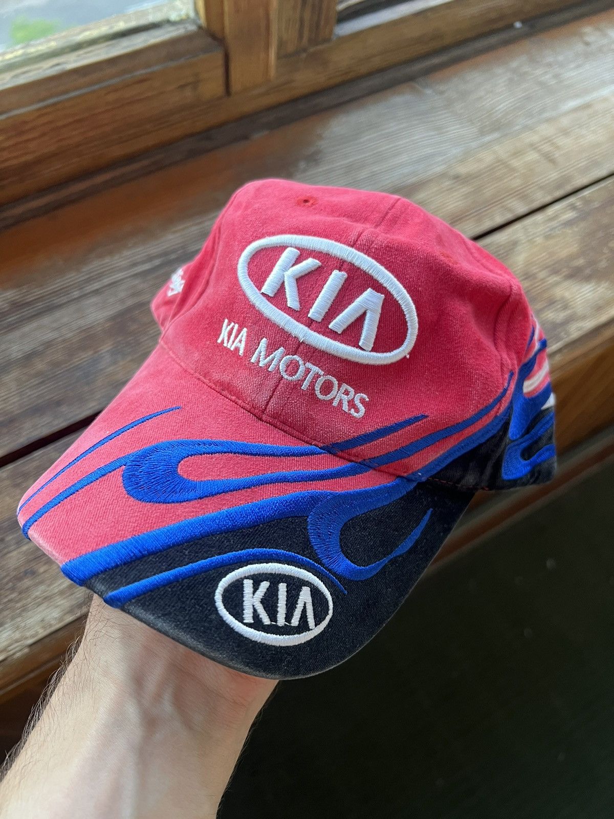 Vintage KIA Motors Racing Flame Trucks Trucker Hat DONDA Cap