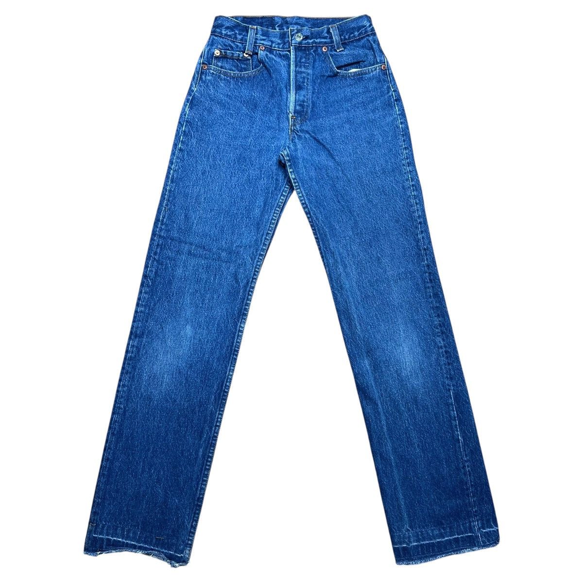 Levi's Vtg 1980s Levi’s 701 Button Fly Student USA Blue Denim Pants Size 25" / US 0 / IT 36 - 1 Thumbnail