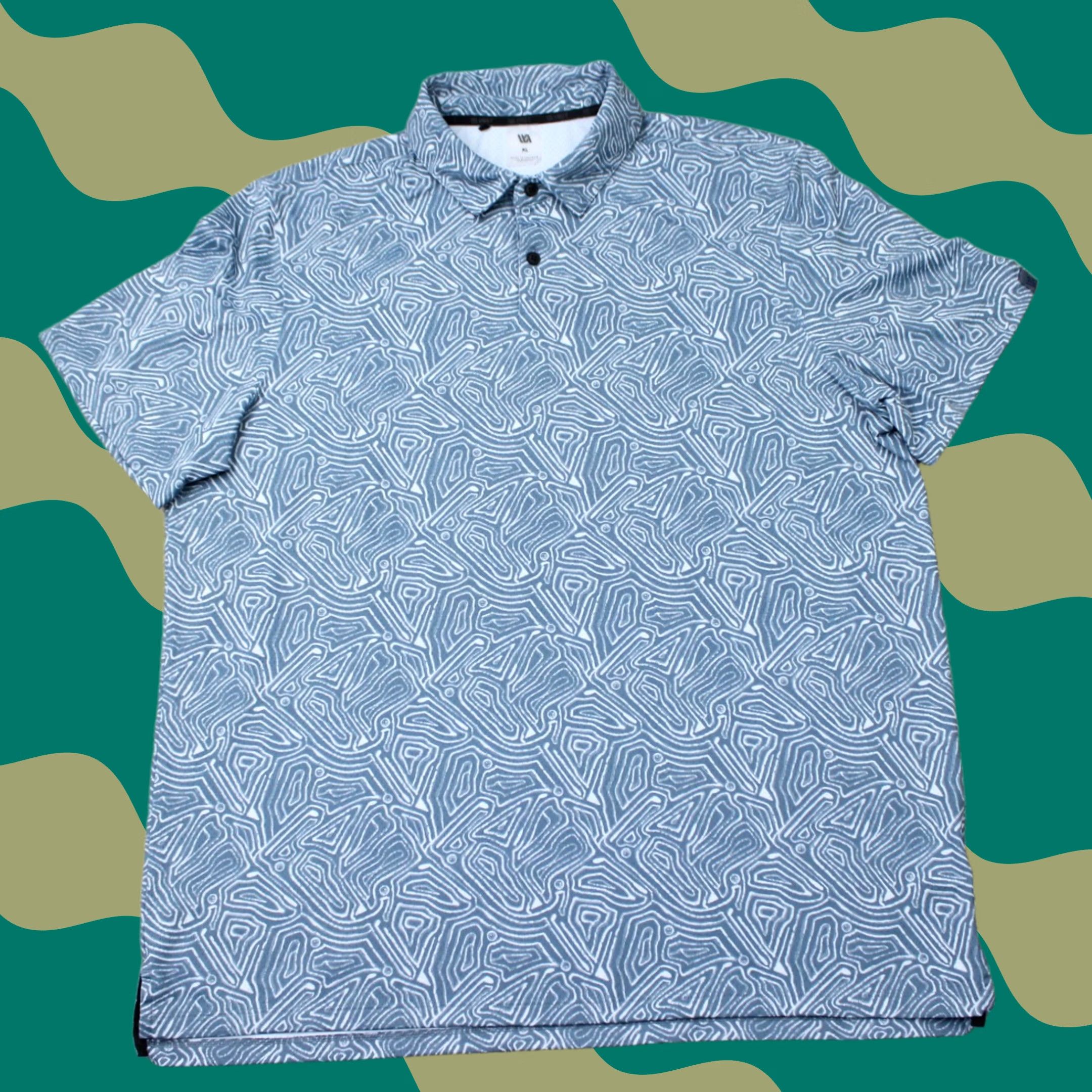 Vintage VRST Polo Shirt Mens XL Blue Geometric Golf Short Sleeve Athletic Size US XL / EU 56 / 4 - 1 Thumbnail