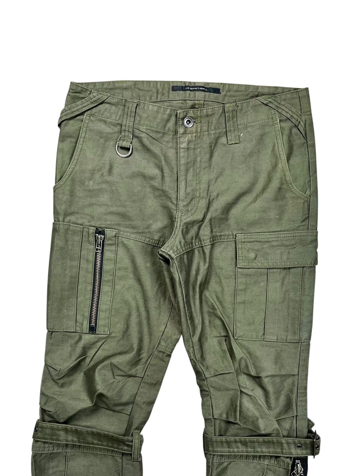 If Six Was Nine 2000s La Moda Libera - Bondage Flared Cargo Pants Size US 29 - 6 Thumbnail