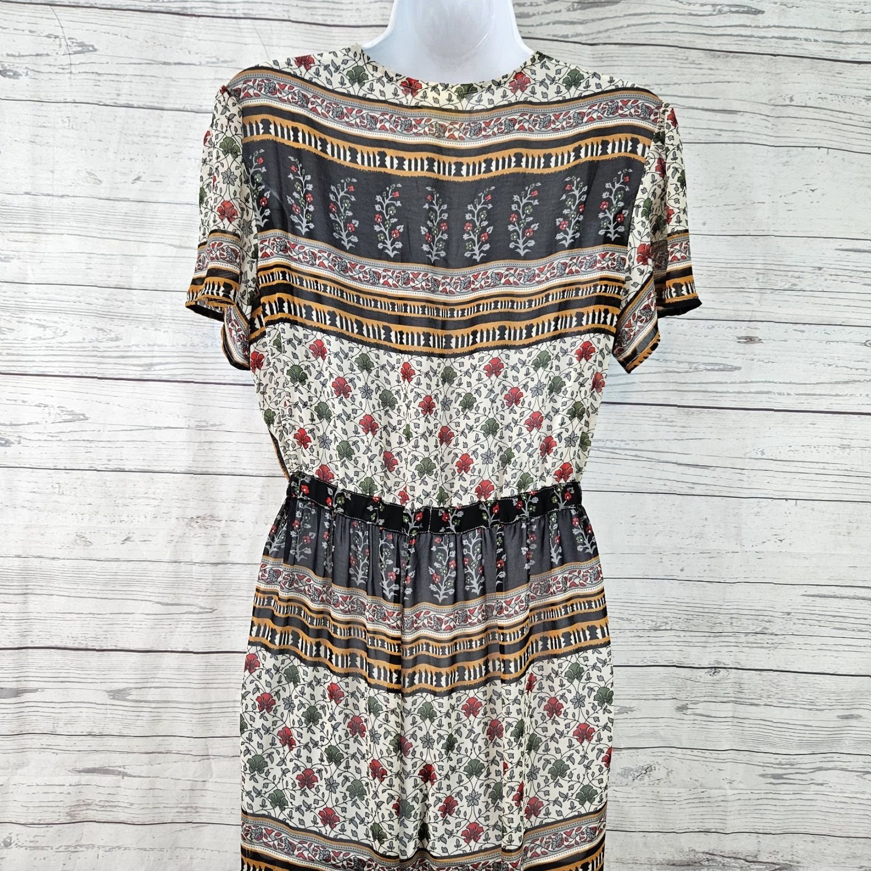 Vintage **One September Women's Small Floral Midi Dress Black Missing Slip** User: One September Women's Small Floral Midi Dress Black Missing Slip Size S / US 4 / IT 40 - 4 Thumbnail