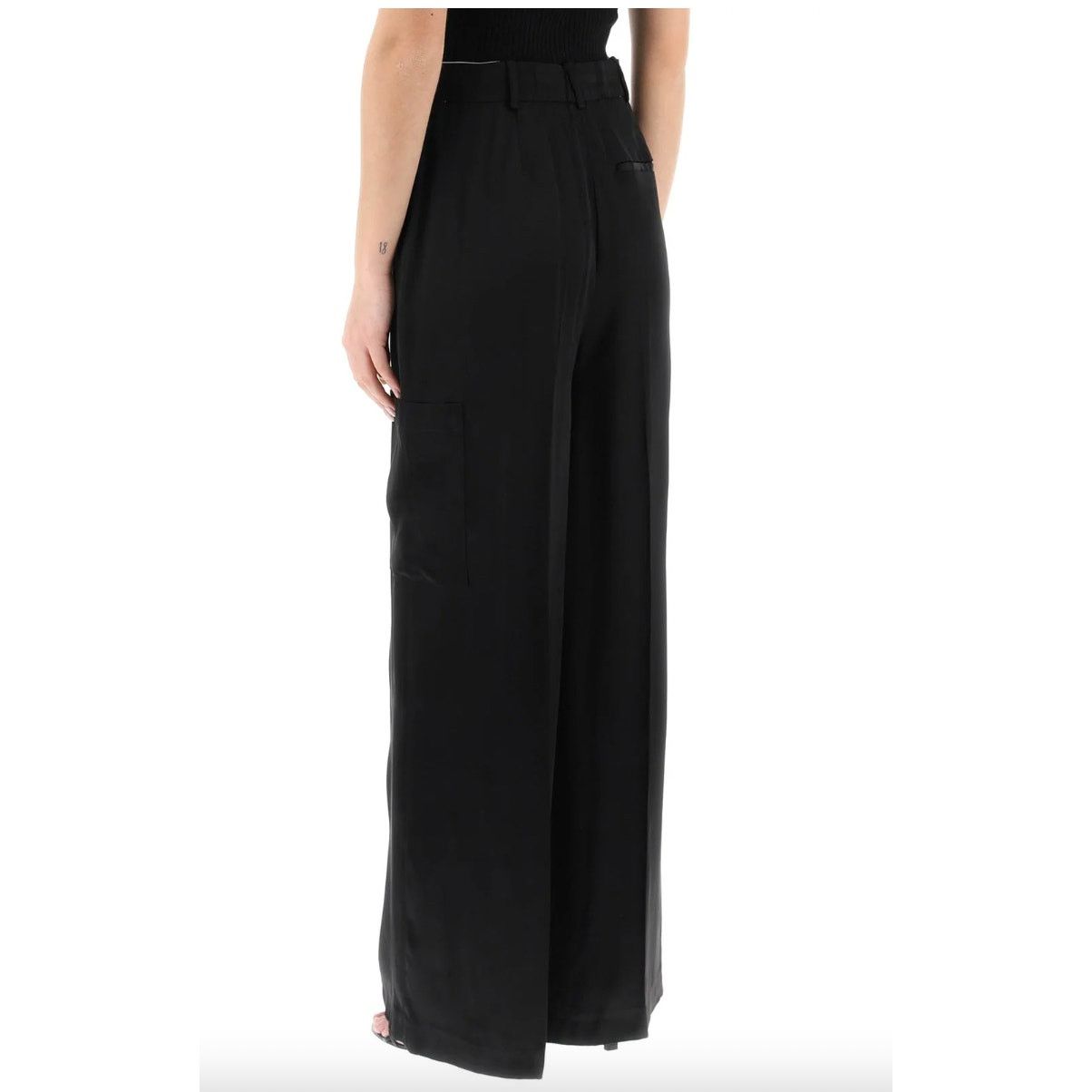 Loulou de Saison Loulou Studio Carmel Cargo Wide Leg Pant in Black S Size 27" / US 4 / IT 40 - 3 Thumbnail