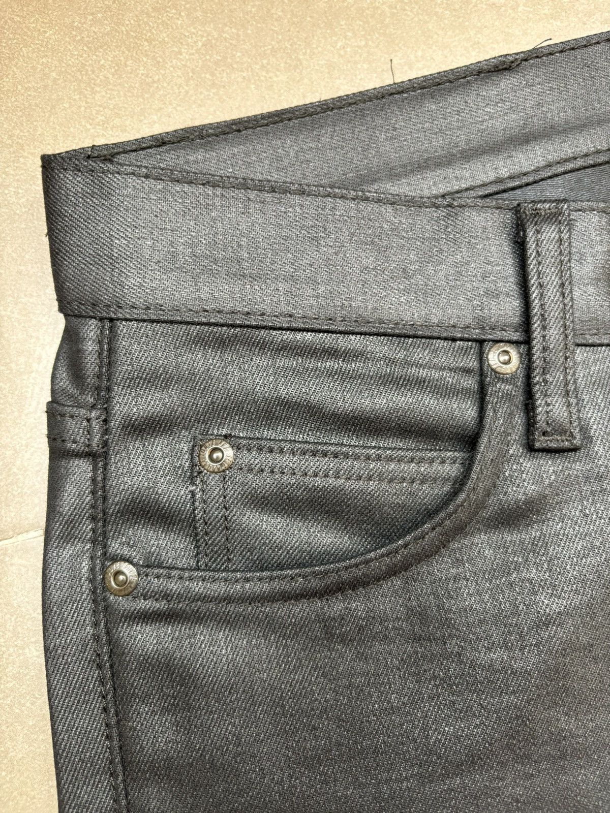 Naked & Famous Naked & Famous Denim - Black Waxed Jeans Size US 31 - 8 Thumbnail