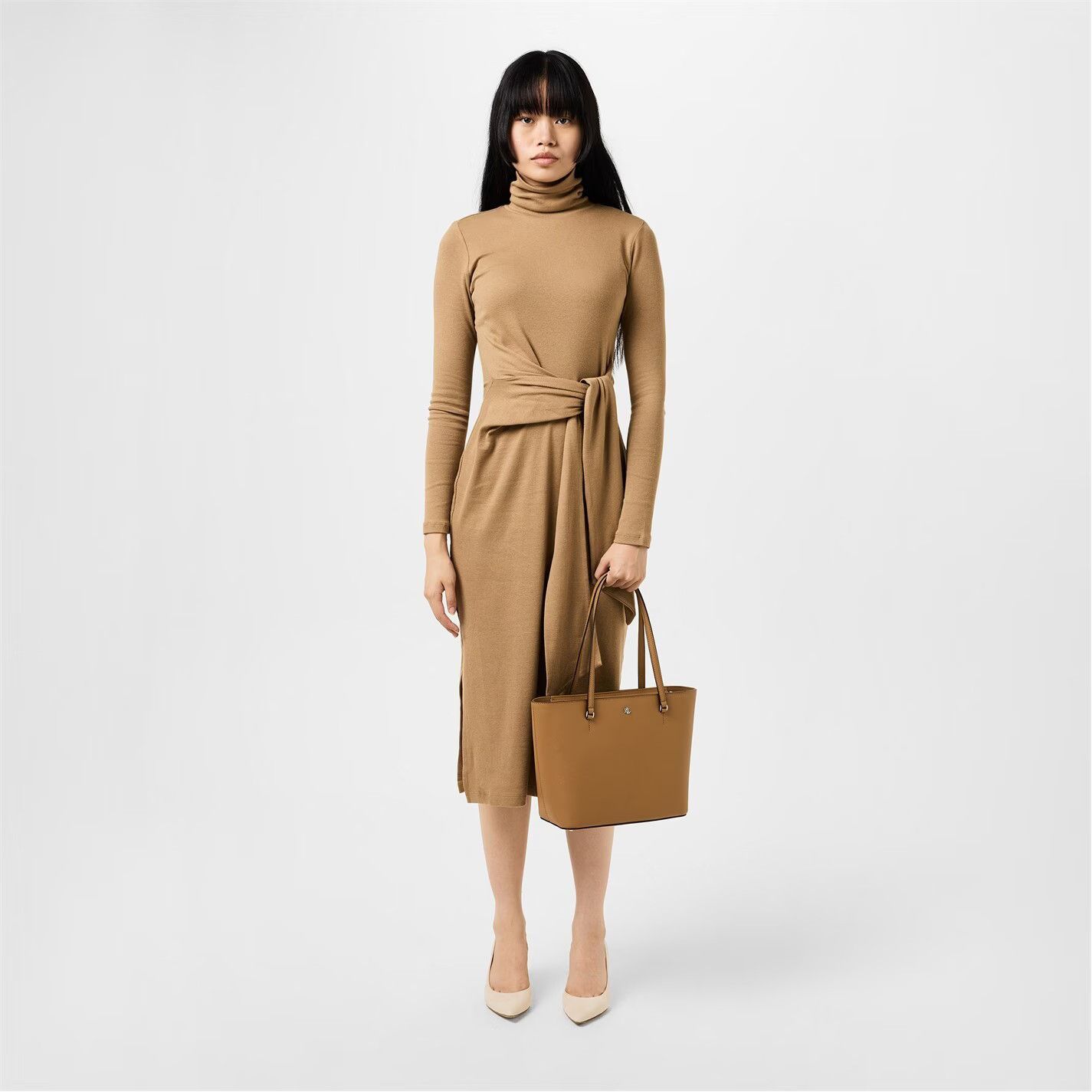 Lauren Ralph Lauren o1g2r1mq0825 Size: OS / Medium Karly Tote Bag in Camel Size ONE SIZE - 3 Thumbnail