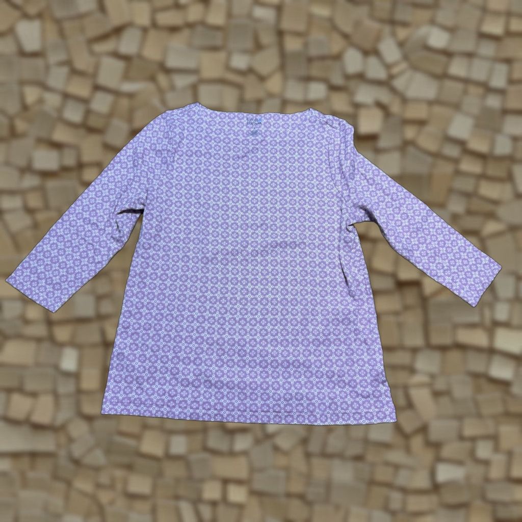 Croft & Barrow Croft & Barrow Shirt Women's Medium Purple White 3/4 Sleeve Shirt Size M / US 6-8 / IT 42-44 - 1 Thumbnail