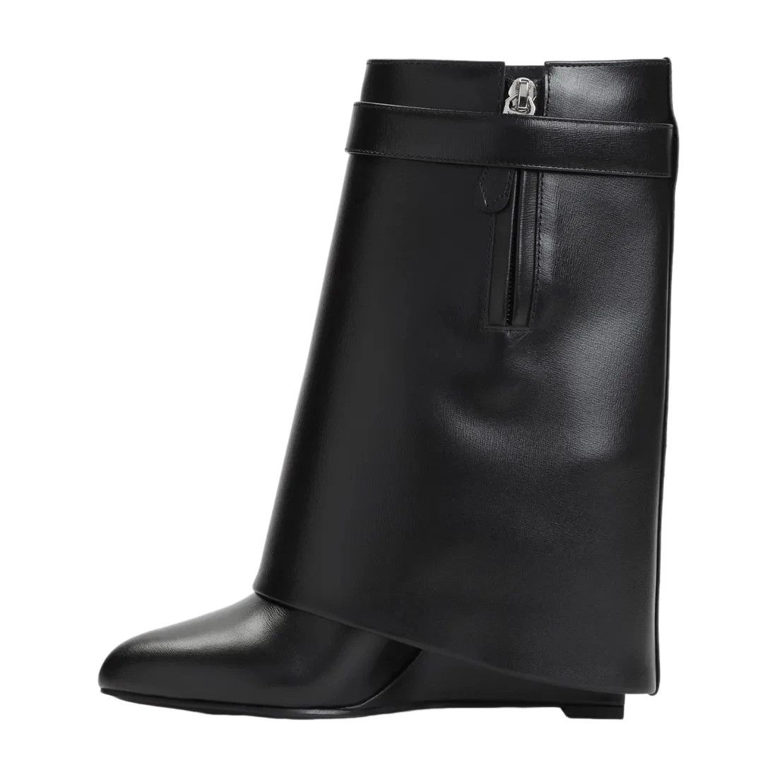 Givenchy GIVENCHY Shark Lock Black Leather 90mm Ankle Boots Size US 9 / IT 39 - 2 Thumbnail