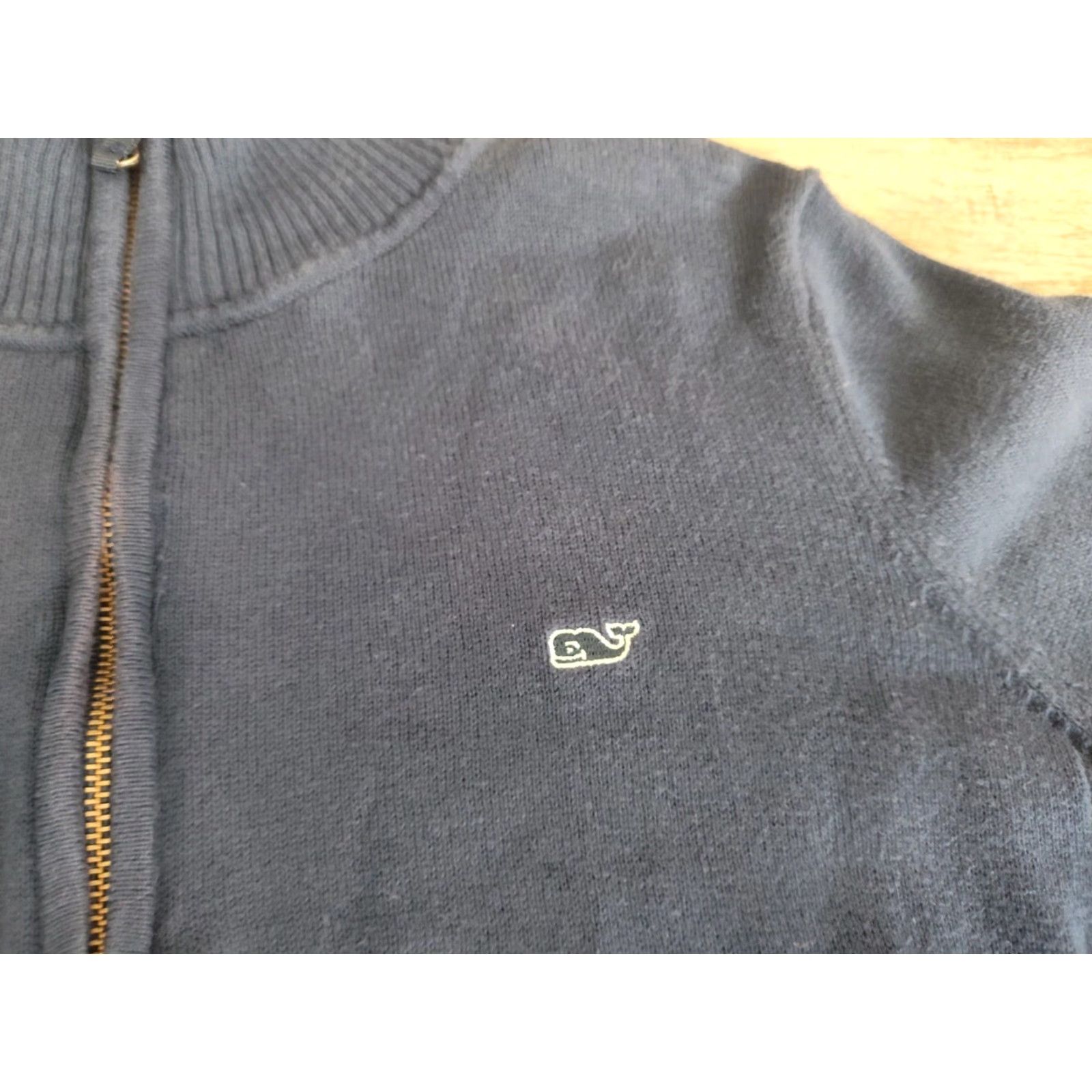 Vineyard Vines VINTAGE Vineyard Vines Women's Sweater Quarter Zip Pullover Long Sleeve Blue Cotton Slim Fit Size S Size S / US 4 / IT 40 - 4 Thumbnail