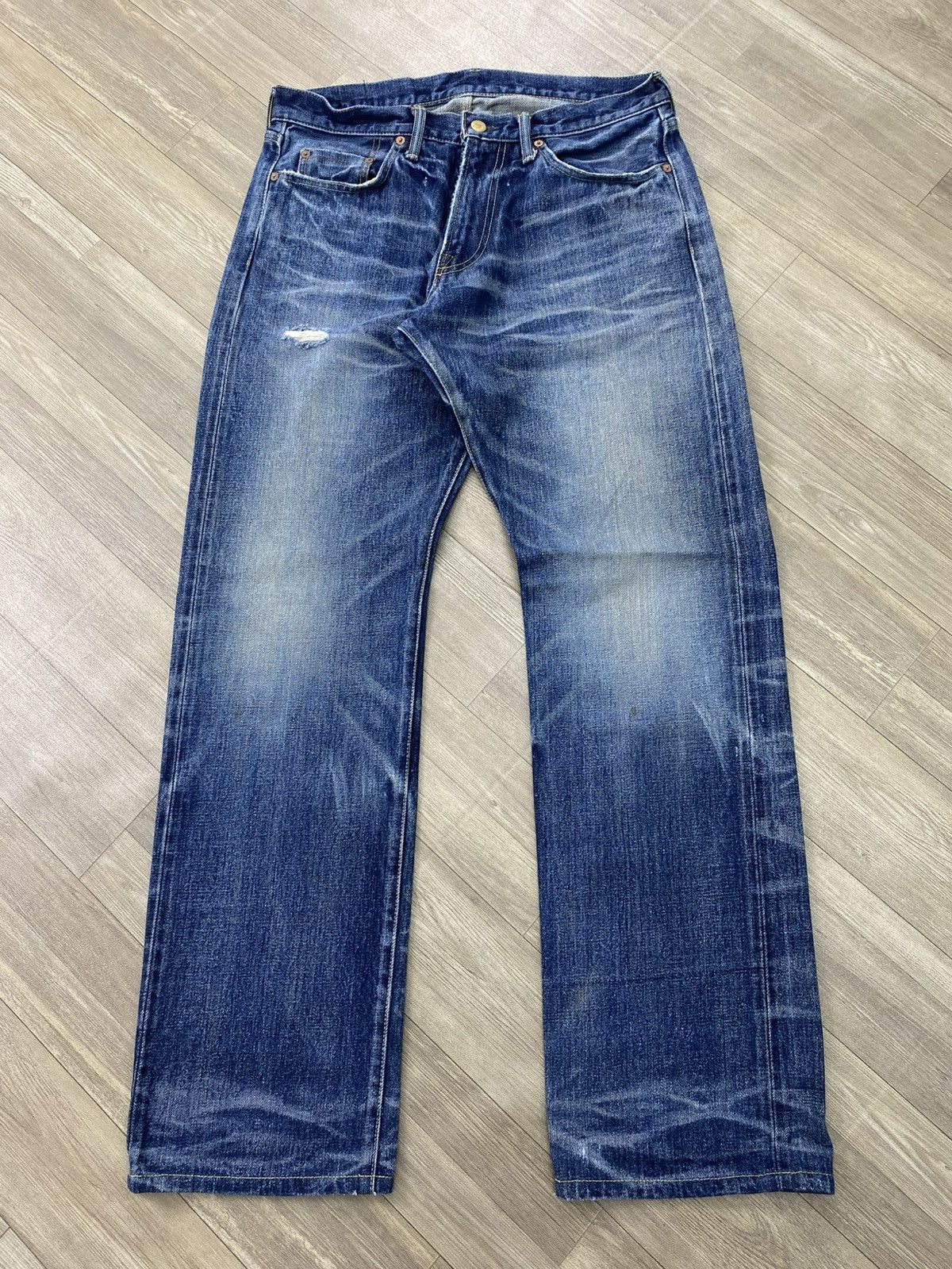 Japanese Brand Knackered Japan Lot402 Selvedge Denim Distressed Faded Jeans Size US 34 / EU 50 - 2 Thumbnail
