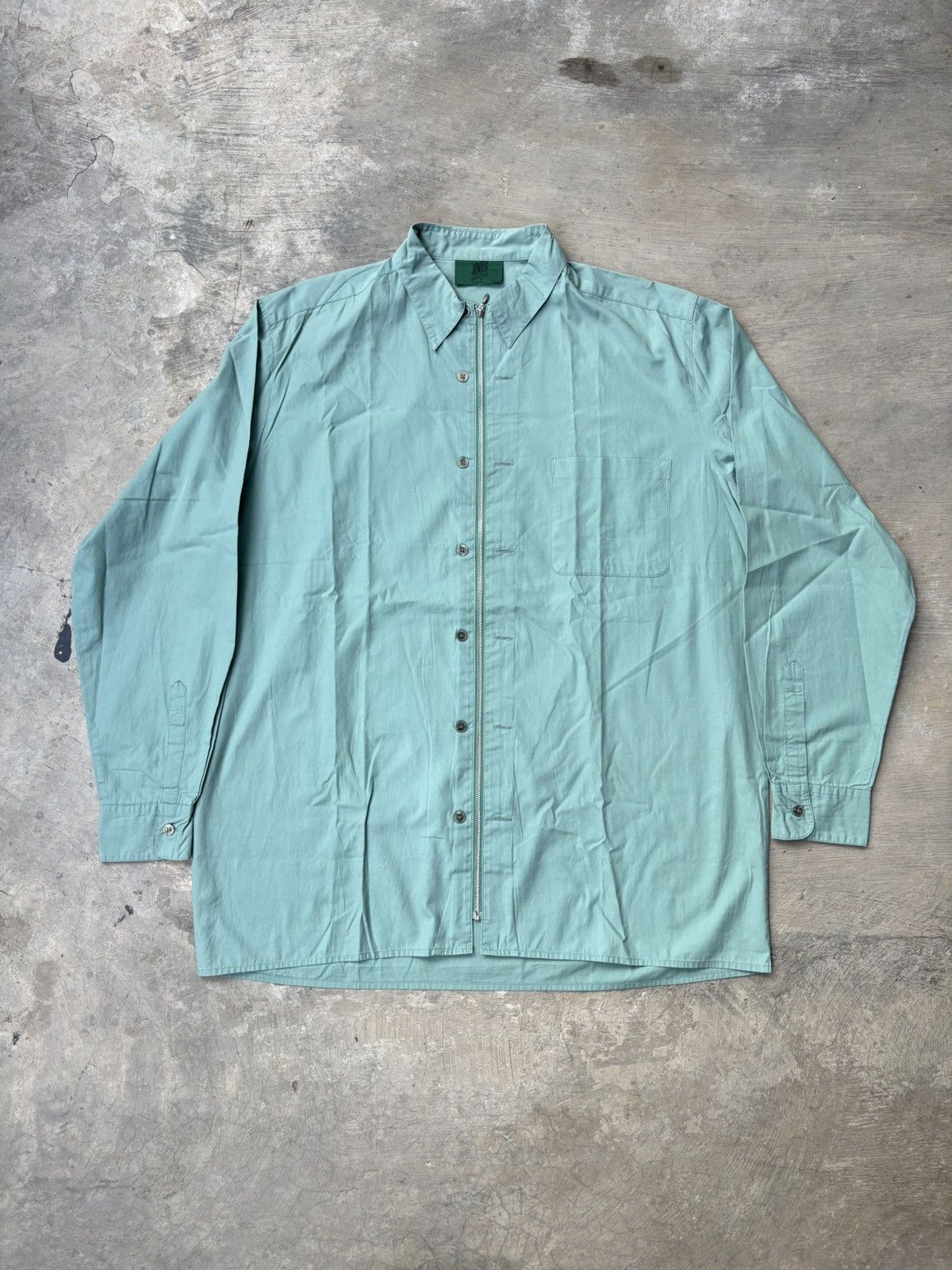 Jean Paul Gaultier Vintage Junior Gaultier Sage Green Long-sleeve Line by JPG Size US XL / EU 56 / 4 - 1 Thumbnail