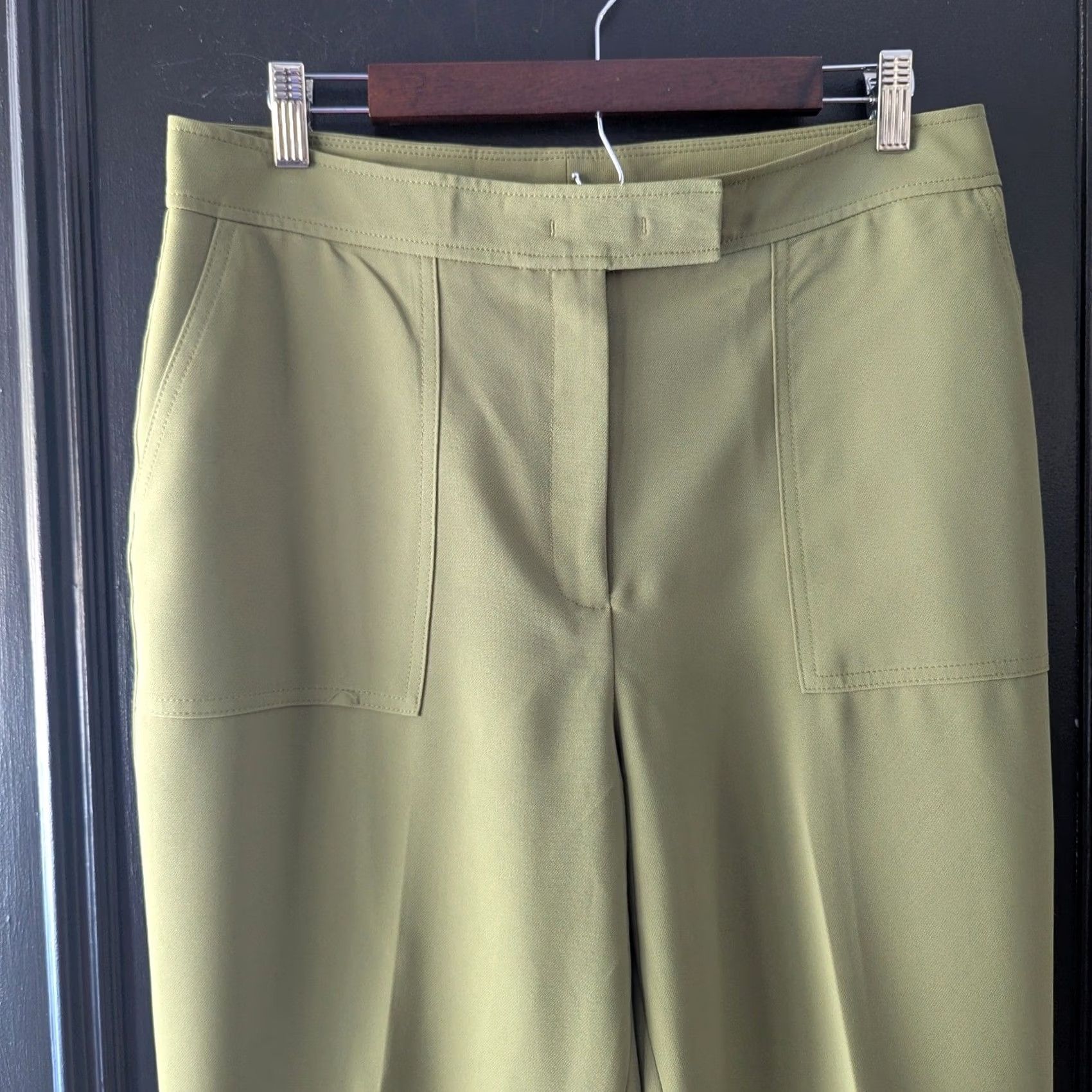 Anne Klein Anne Klein Olive Green Straight Leg Patch Pocket Trouser Pants Women's 10 Size 32" / US 10 / IT 46 - 3 Thumbnail