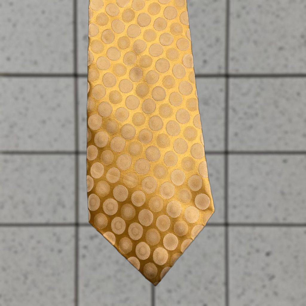 Dockers VINTAGE Dockers Silk Tie Polka Dots Woven Yellow Gold Necktie 4x60 57"-60" Men Tie Size ONE SIZE - 1 Thumbnail