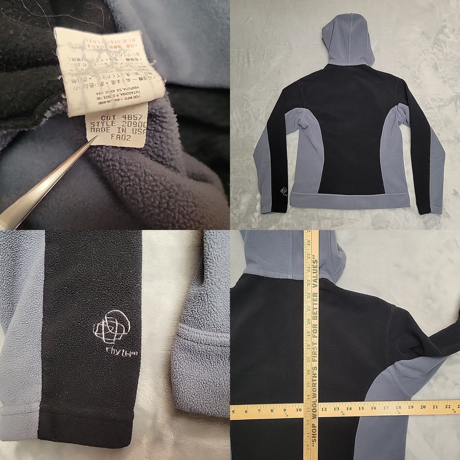 Patagonia VTG Patagonia Rhythm Hoody Jacket Women M Blue Hooded Retro Fleece Made in USA Size M / US 6-8 / IT 42-44 - 8 Thumbnail