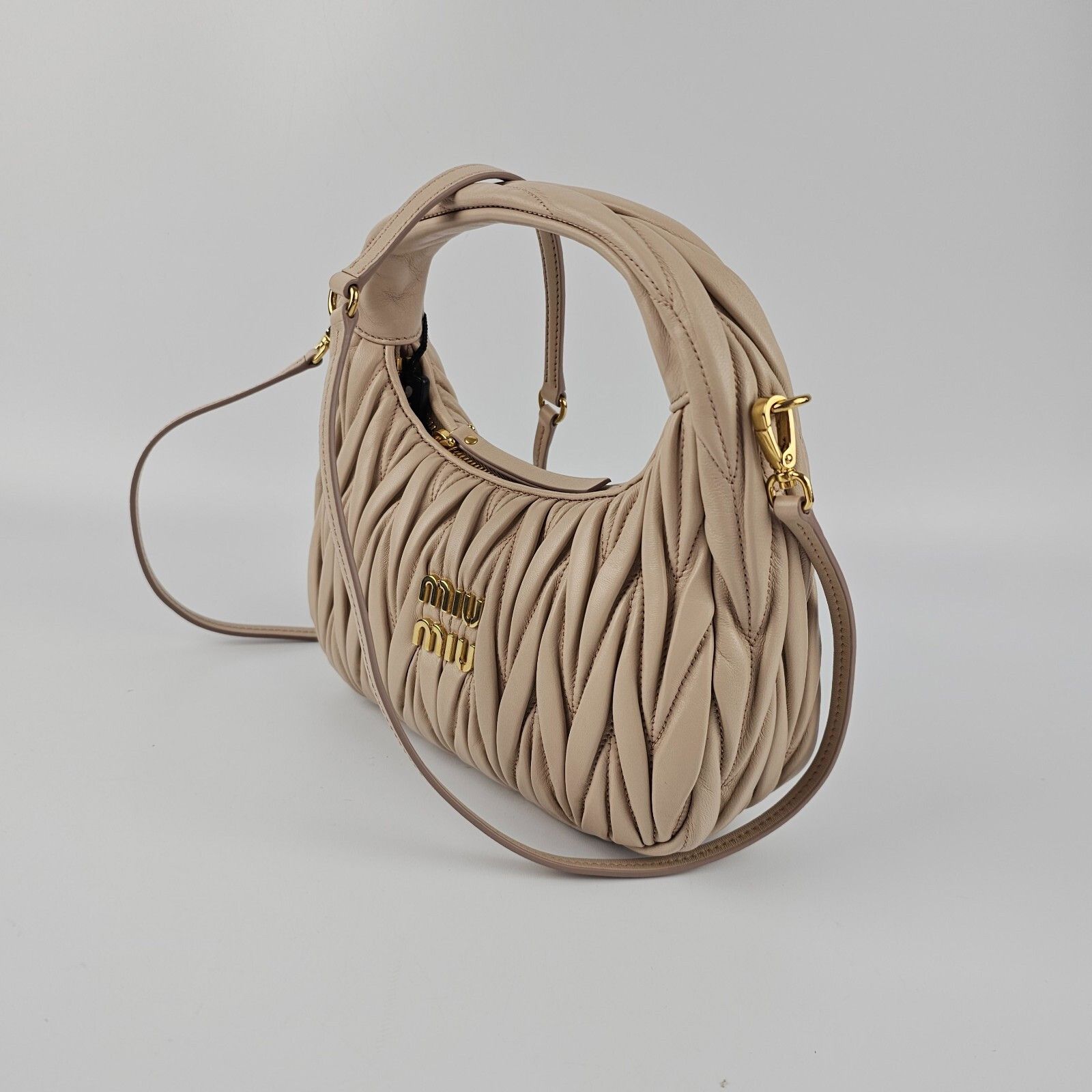 Miu Miu MIU MIU Wander Small $2750 Powder Pink Nappa Leather Hobo Ba Size ONE SIZE - 5 Thumbnail