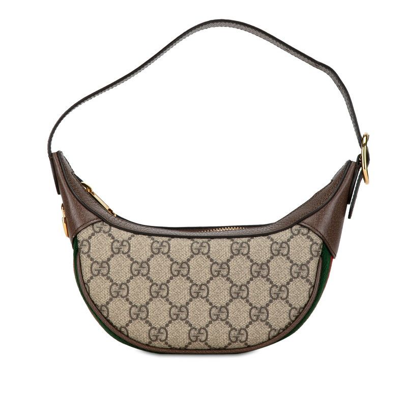 Gucci Gucci GUCCI PVC Leather Ophidia Half Moon 2way Bag Beige Brown 658551 Leather Handbag 658551 Size ONE SIZE - 1 Thumbnail