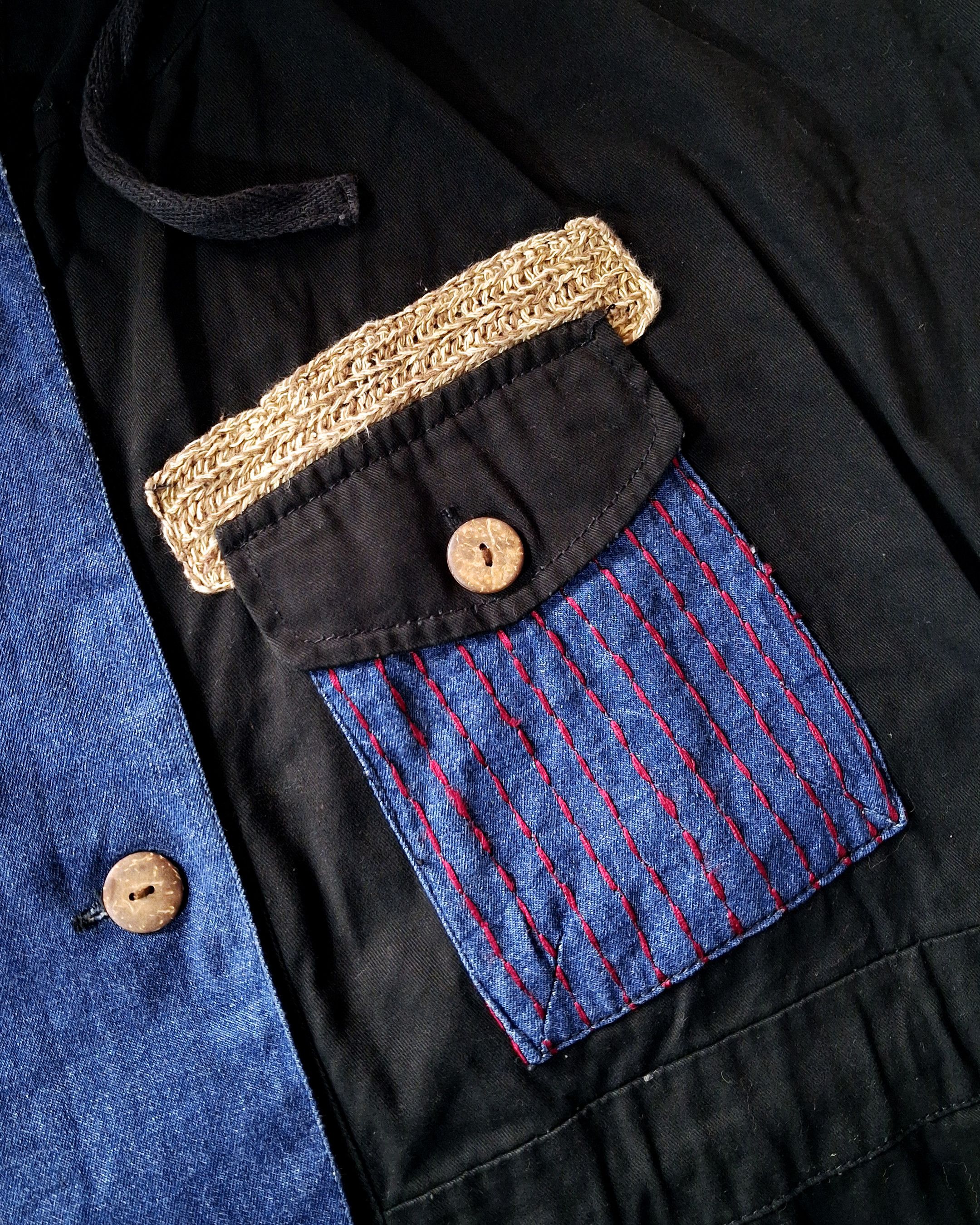 Japanese Brand AMINA PATCWORK BORO MULTIPOCKET BUTTON HOODIE JACKET Size US L / EU 52-54 / 3 - 4 Thumbnail