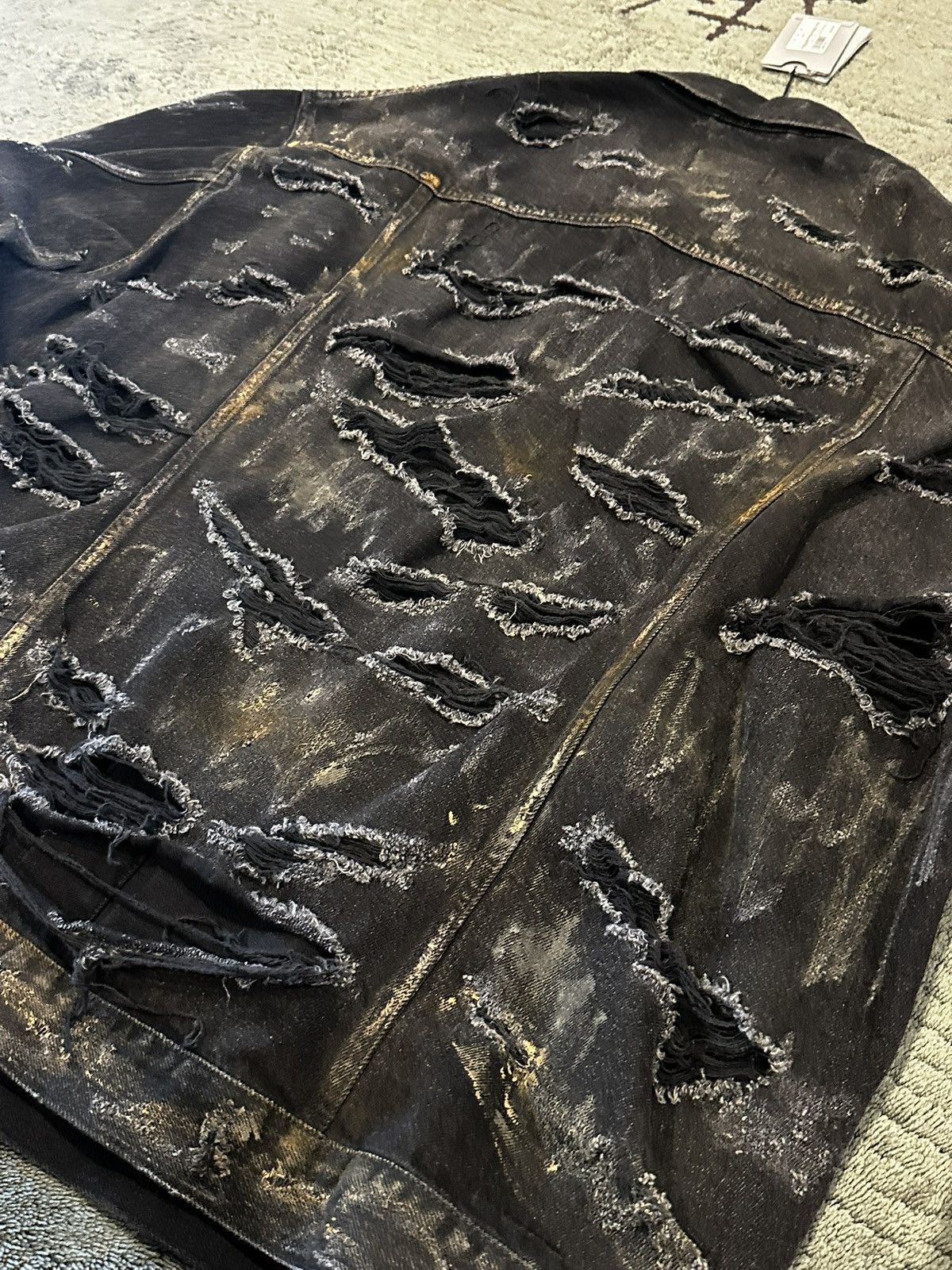 Balenciaga Balenciaga “Mud Show” Thrashed Oversized Black Denim jacket Size US XL / EU 56 / 4 - 20 Thumbnail