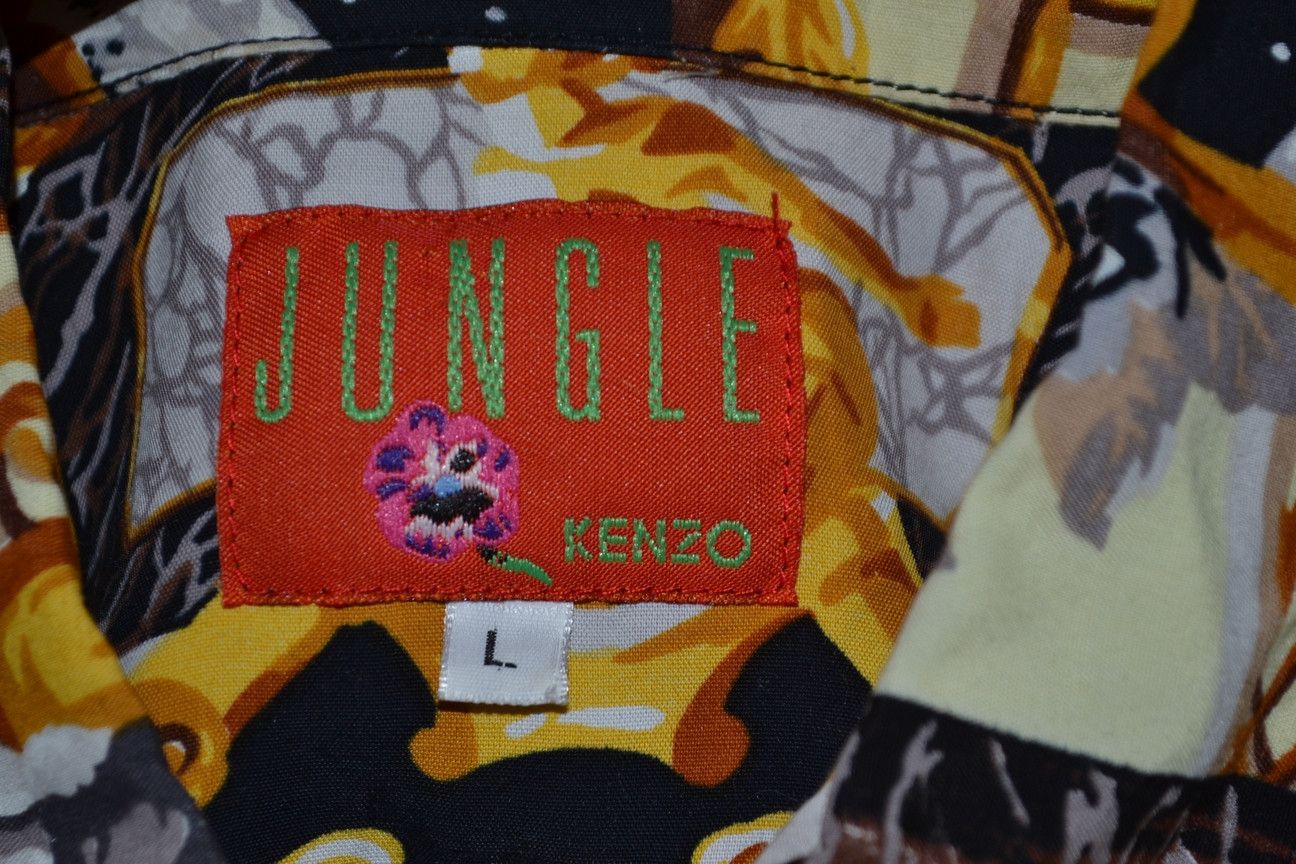 Japanese Brand × Kenzo Vintage 90s Kenzo Jungle Alloverprint Shirt 100% Viscose L Size L / US 10 / IT 46 - 11 Thumbnail