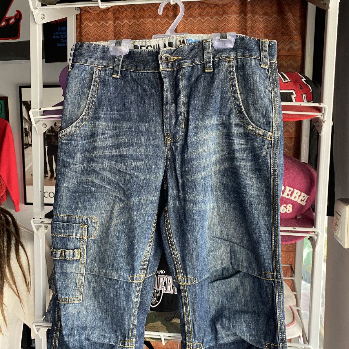 FCUK Vintage FCUK LOOSE CARPENTER Distressed Denim JEANS Size US 32 / EU 48 - 10 Thumbnail