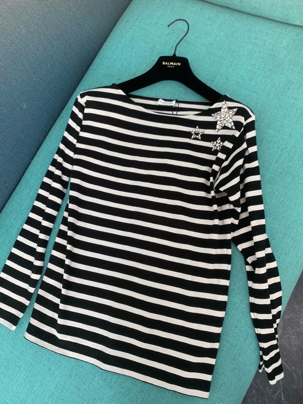 Saint Laurent Paris Saint Laurent Striped Crystal Star Top Size M / US 6-8 / IT 42-44 - 1 Thumbnail