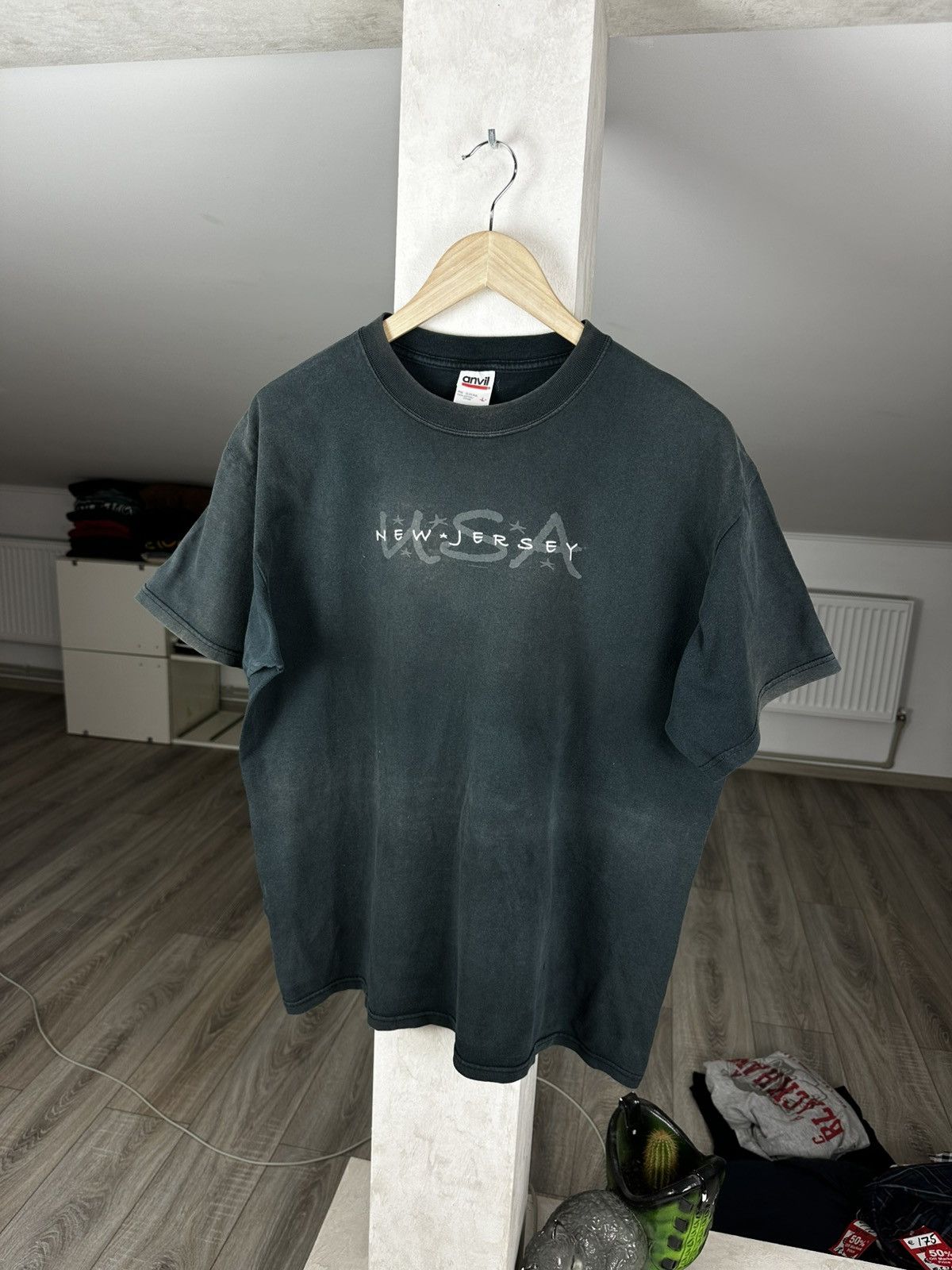 Ccm Crazy VTG Y2k New Jersey USA Faded Thrashed Tee Size US L / EU 52-54 / 3 - 1 Thumbnail