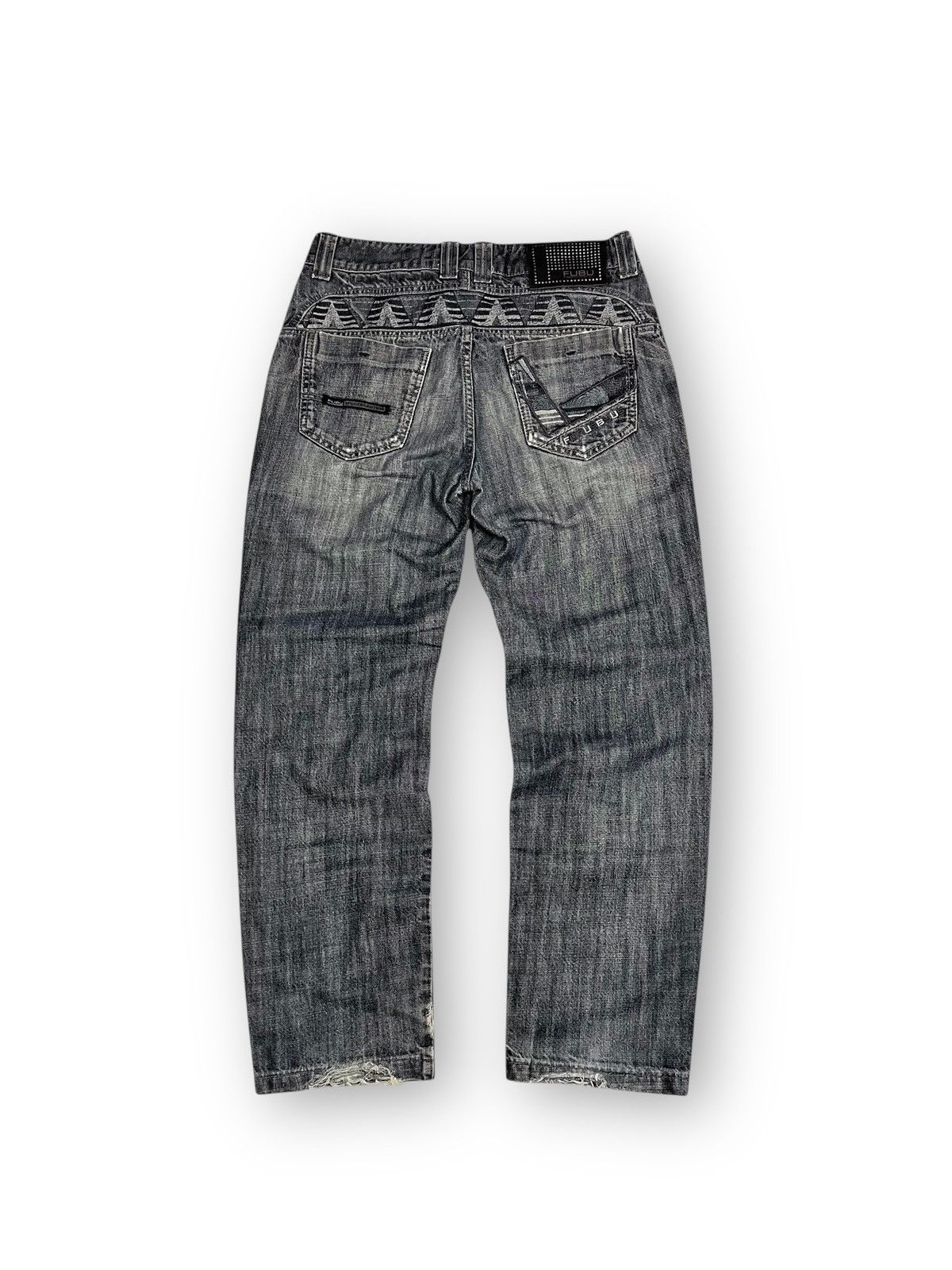Fubu Fubu Collection Vintage Distressed Denim Pants Size US 31 - 1 Thumbnail