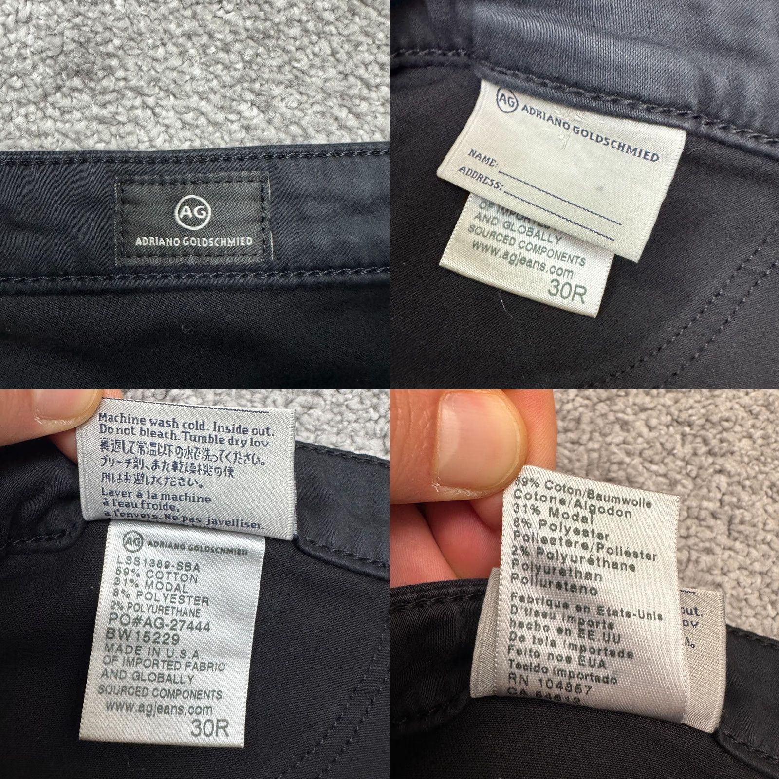 Vintage AG Adriano Goldschmied The Legging Super Skinny Pants Womens 30R Black Size 30" / US 8 / IT 44 - 8 Thumbnail
