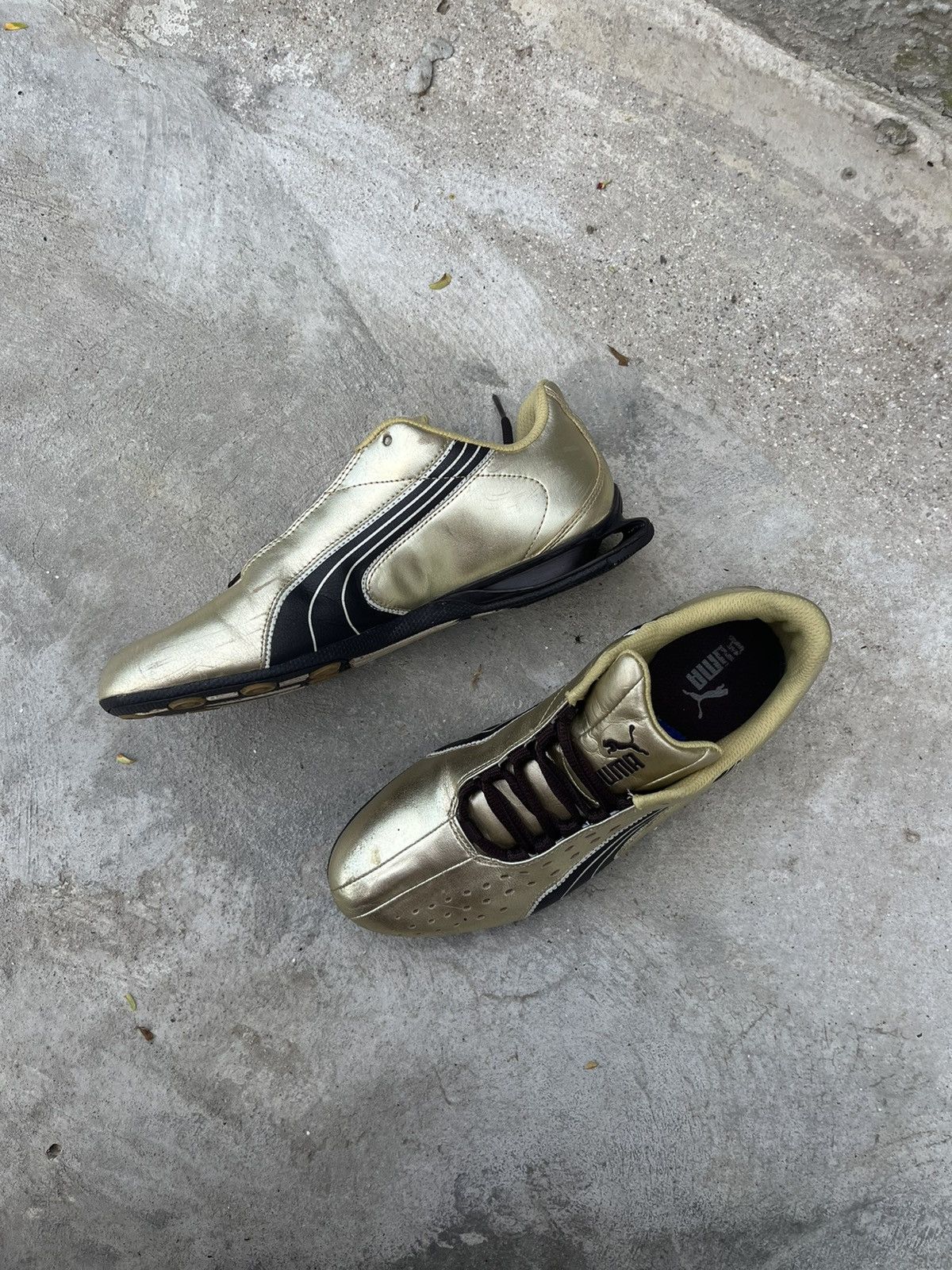 Japanese Brand × Puma × Vintage Vintage 00’s Puma Y2K “Gold” Japanese Sneakers Size US 6 / IT 36 - 2 Thumbnail