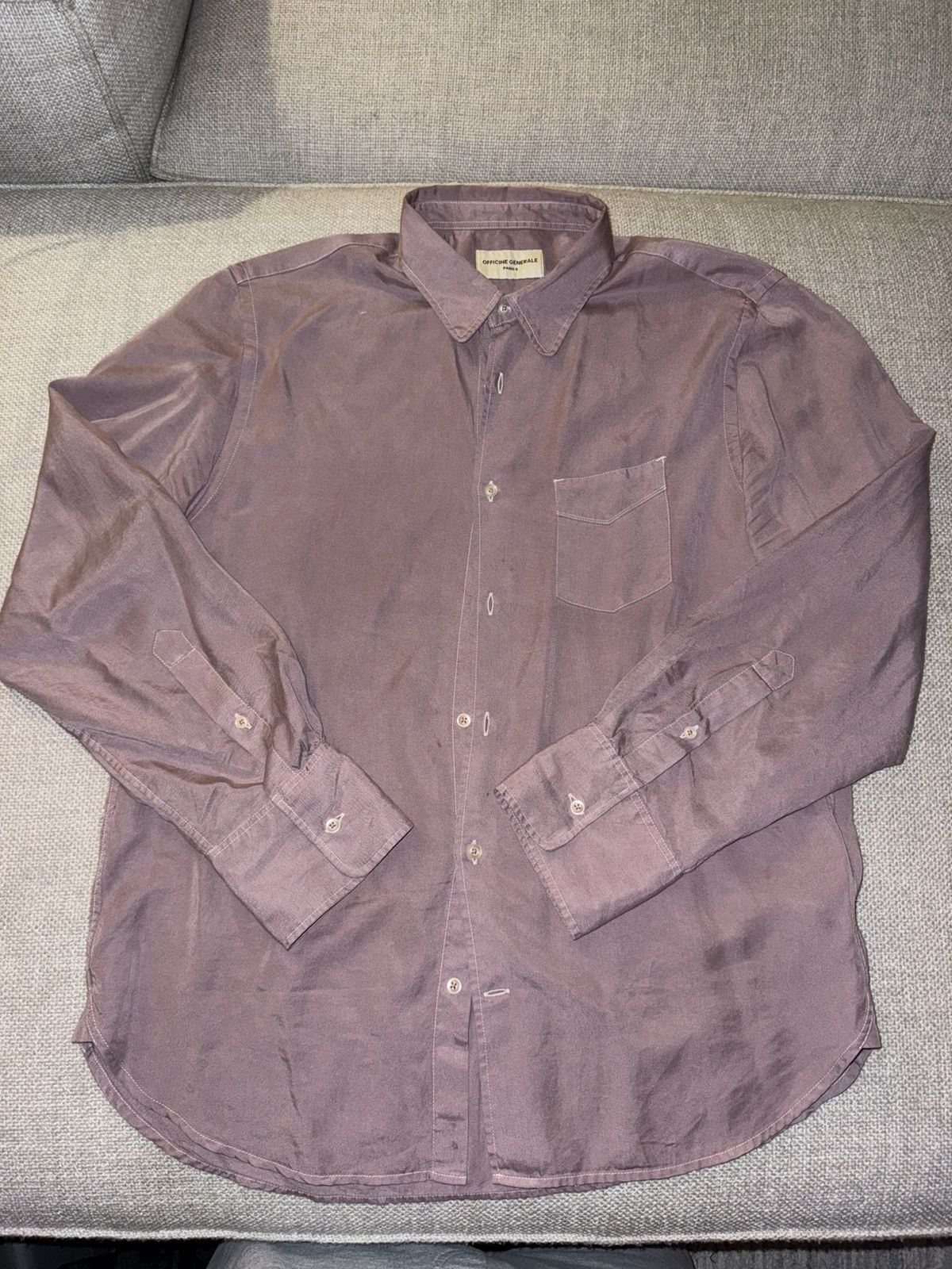 Officine Generale Officine Générale Benoit Shirt — Washed Purple/Plum | Size L Size US L / EU 52-54 / 3 - 1 Thumbnail