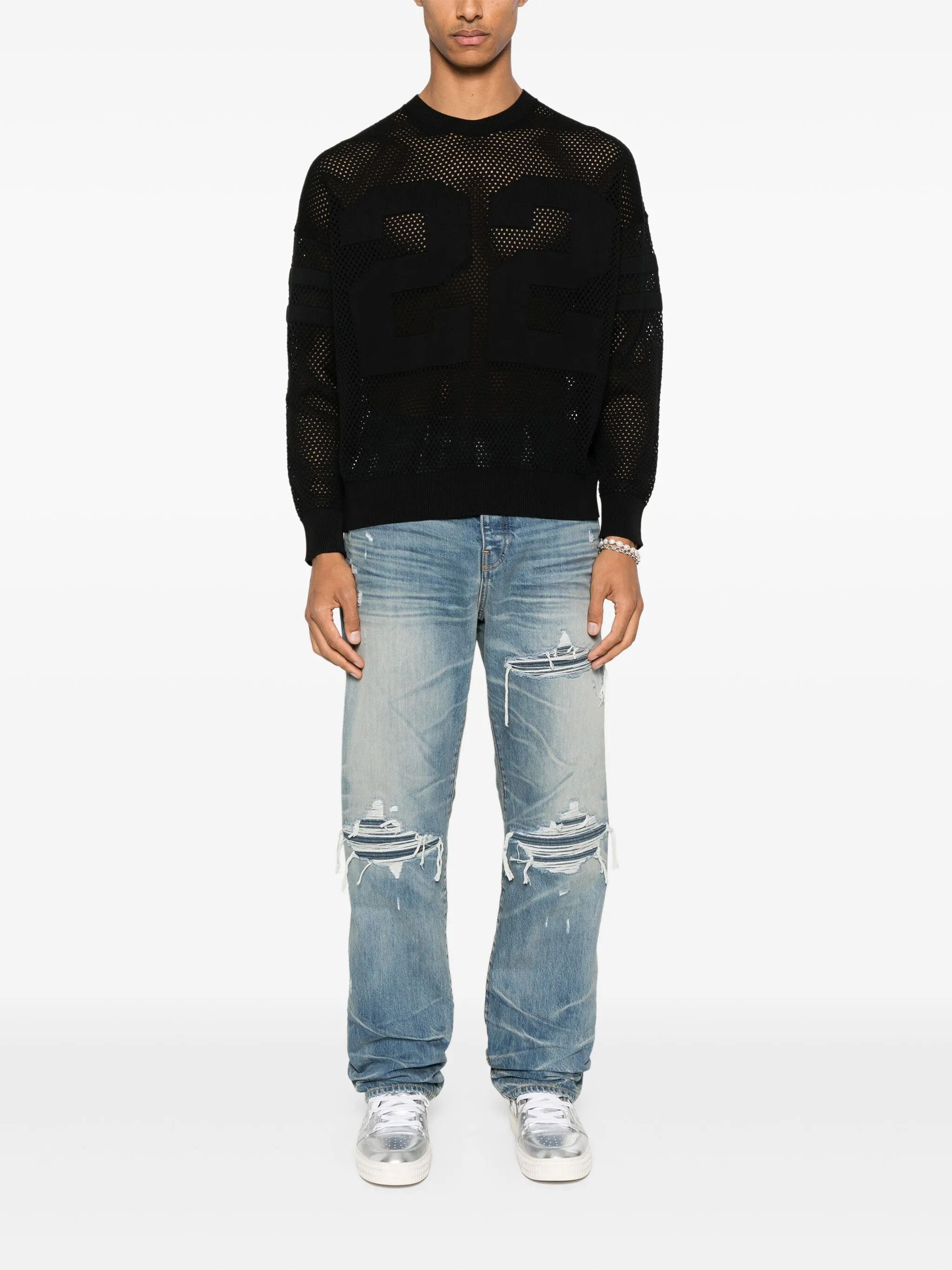 Amiri o1orln1125 22 Crewneck Sweater in Black Size US XL / EU 56 / 4 - 2 Thumbnail