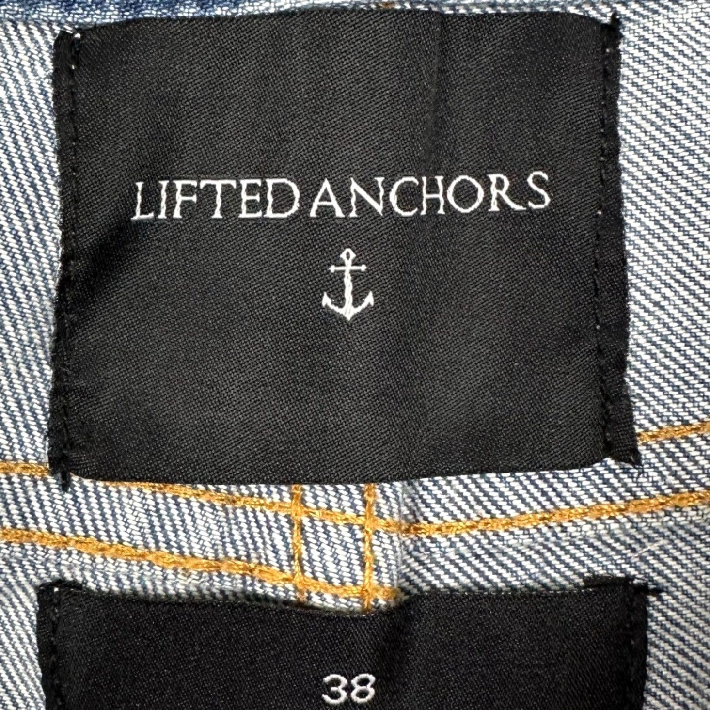 Lifted Anchors VINTAGE Lifted Anchors Jeans Mens 38 Blue Slim Straight Graphic Quote Distressed Denim Size US 38 / EU 54 - 3 Thumbnail