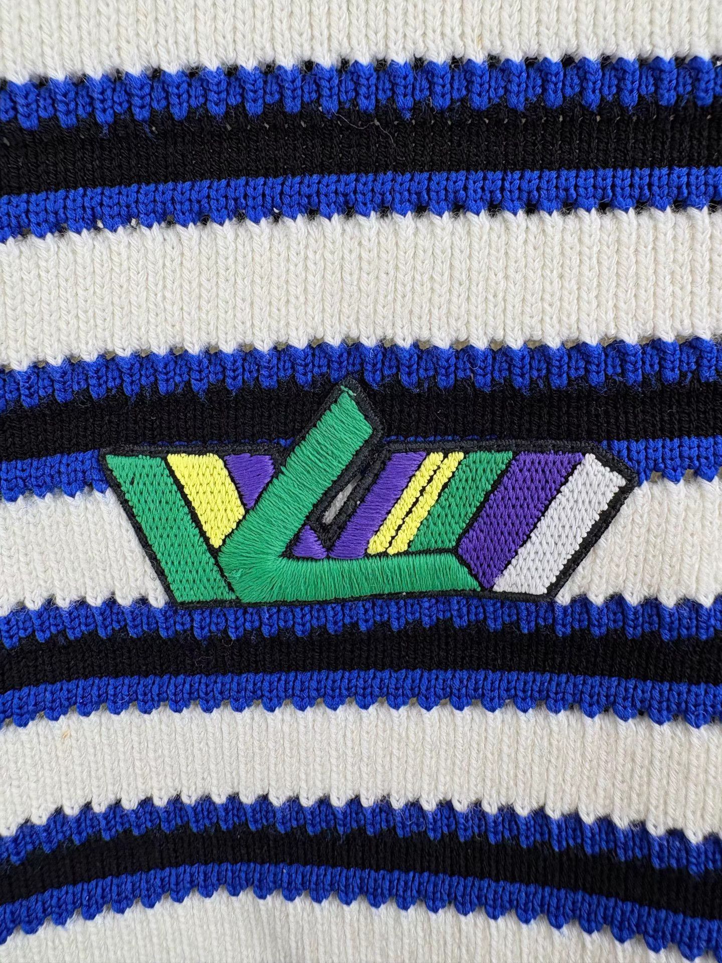 Louis Vuitton LOUIS VUITTON LV Wool Striped Knit Short Sleeve Size S / US 4 / IT 40 - 3 Thumbnail