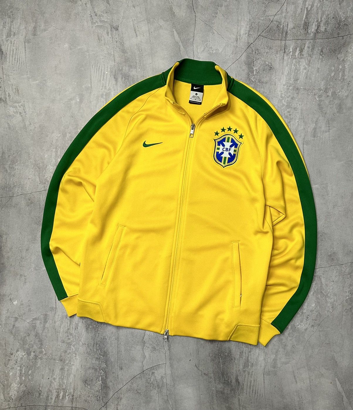 Nike Vintage Nike Brazil Soccer Zip Sweatshirt Track Football Size US M / EU 48-50 / 2 - 2 Thumbnail