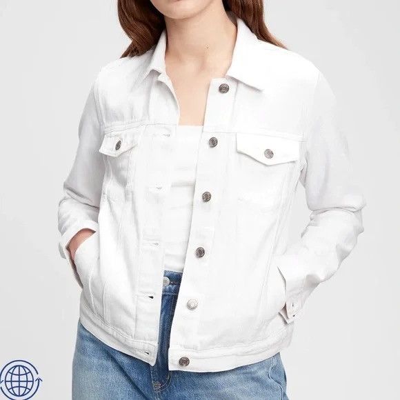Gap GAP WOMEN'S DENIM TRUCKER JACKET Size L / US 10 / IT 46 - 1 Thumbnail