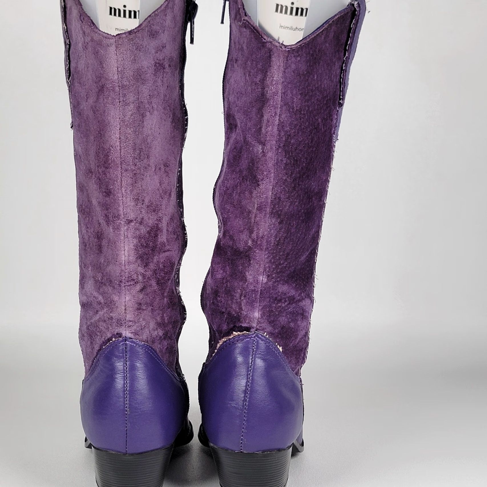 Vintage VINTAGE Santa Barbara Cowboy Western Boots Women's 5.5 Purple Leather Cowgirl Cap Toe Embroidered Western Boots Size US 6 / IT 36 - 7 Thumbnail