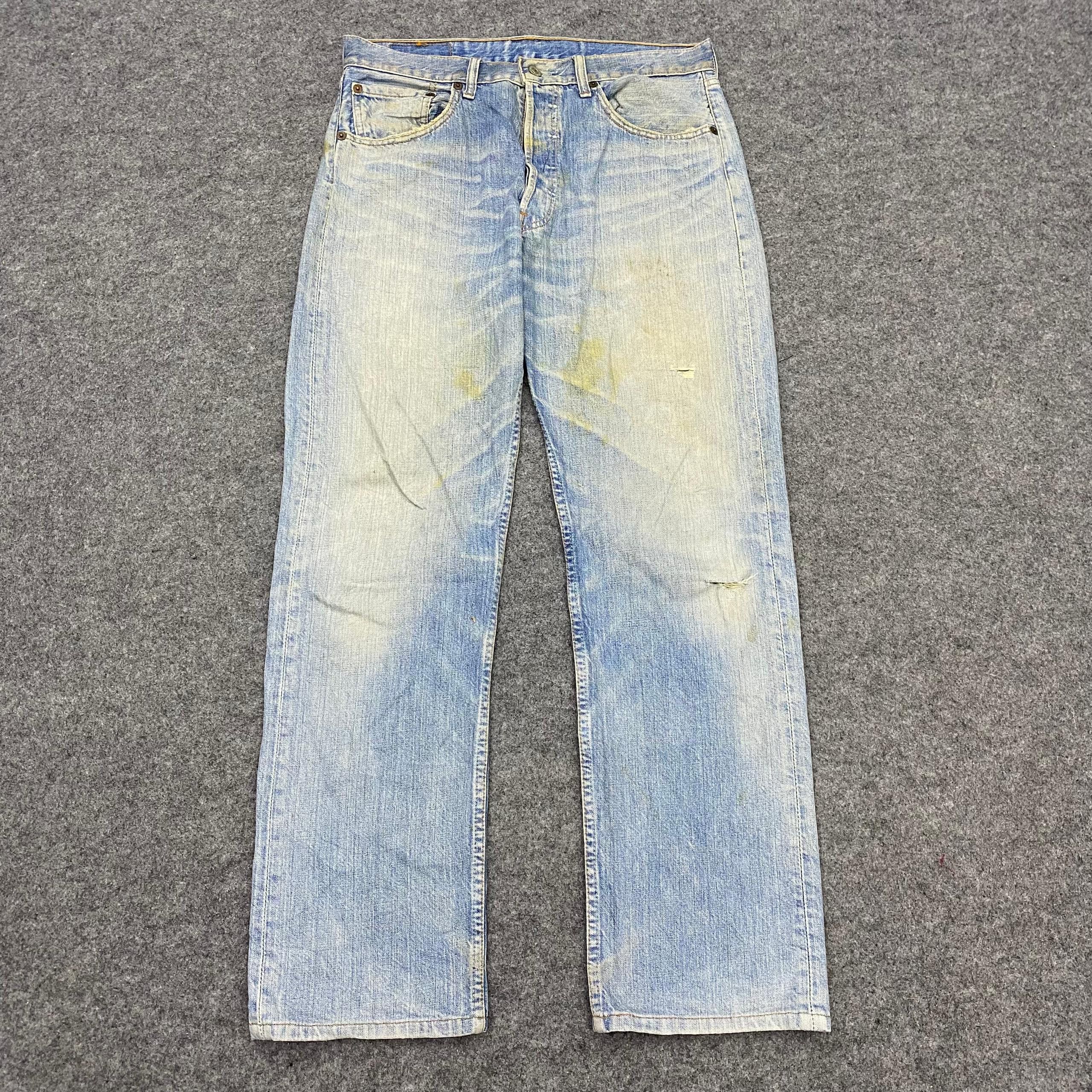 💥Vintage Levis 501 Distressed denim Kurt Cobain Style