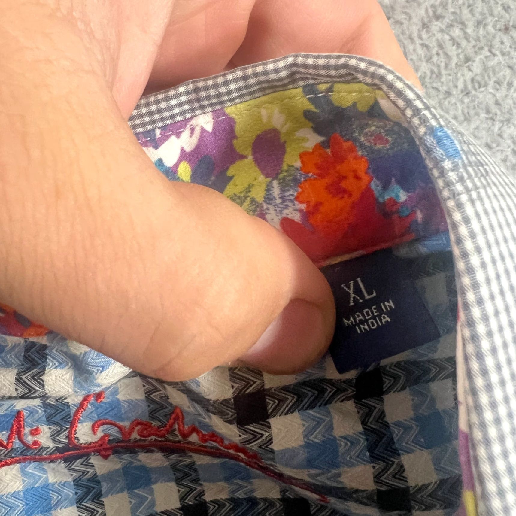 Robert Graham VINTAGE Robert Graham Shirt Men’s XL Blue Floral Long Sleeve Button-Up Casual Party Size US XL / EU 56 / 4 - 5 Thumbnail
