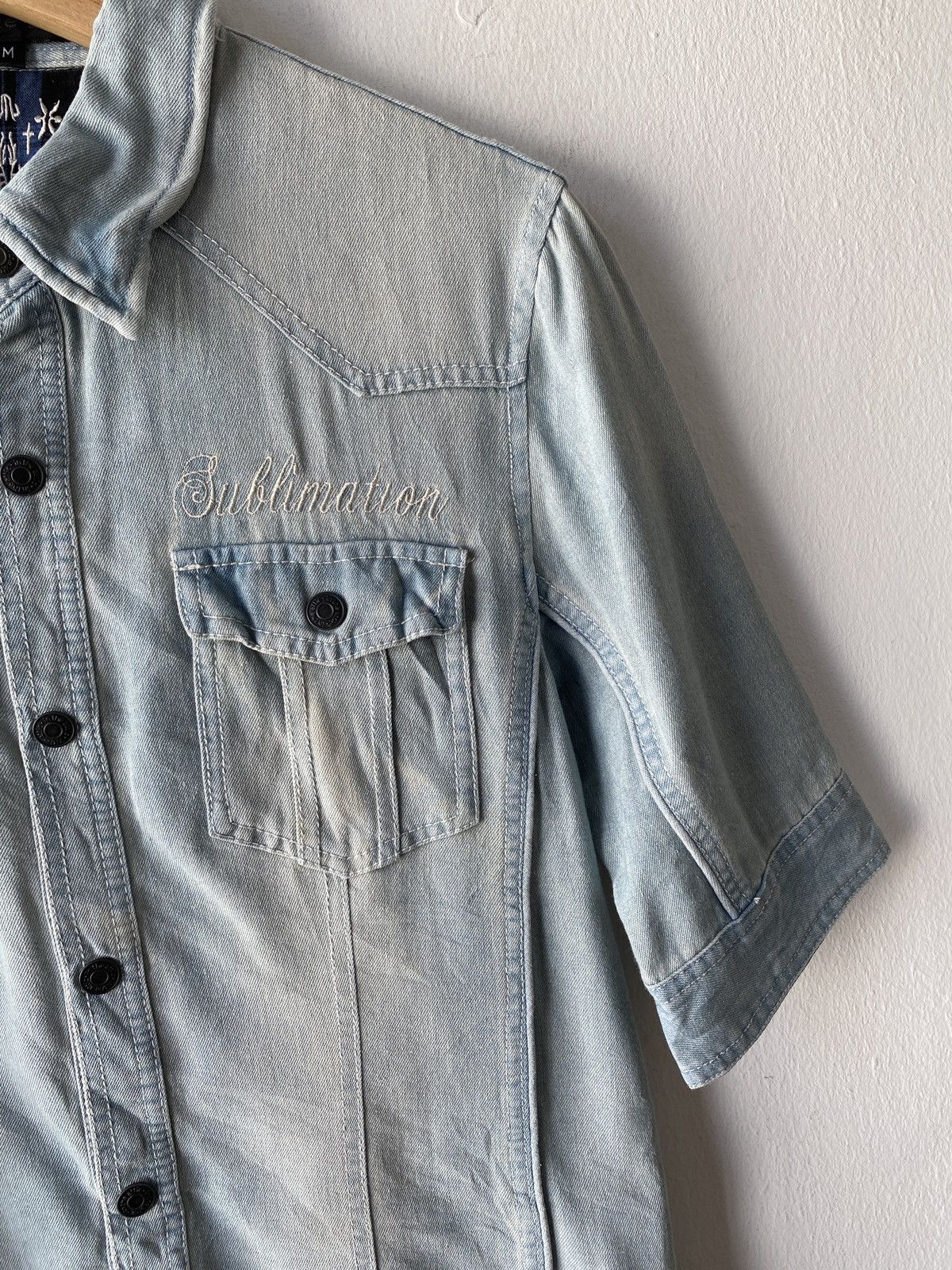 In The Attic × Seditionaries In The Attic Sublimation Skull Distressed Button Shirt Size US M / EU 48-50 / 2 - 7 Thumbnail