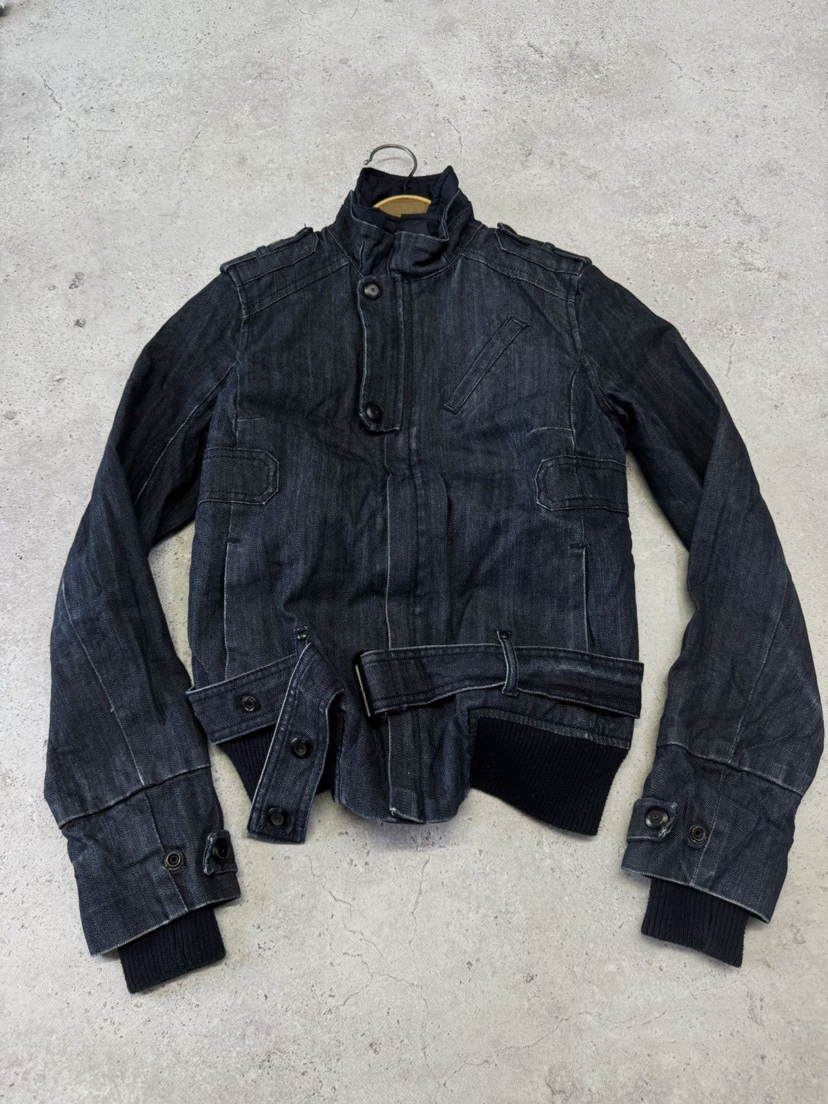 Undercover Vintage 90s Denim Bandage Bomber Jacket Size US S / EU 44-46 / 1 - 7 Thumbnail