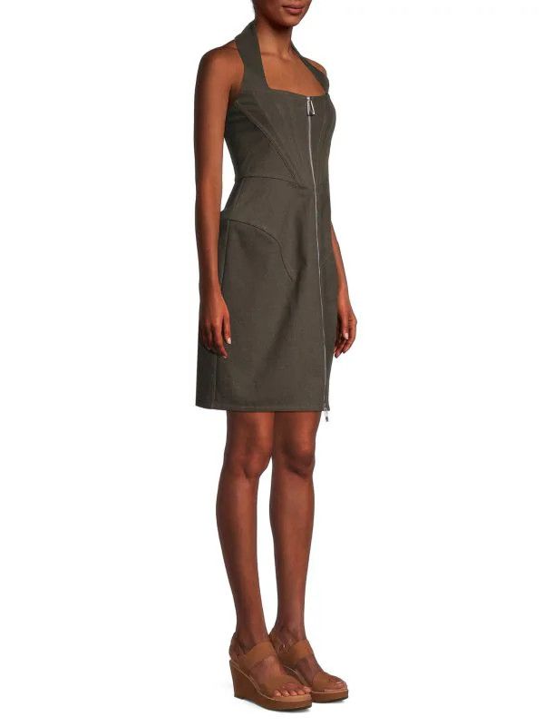 Bottega Veneta o1y0725 Midi Dress in Military Green Size M / US 6-8 / IT 42-44 - 3 Thumbnail