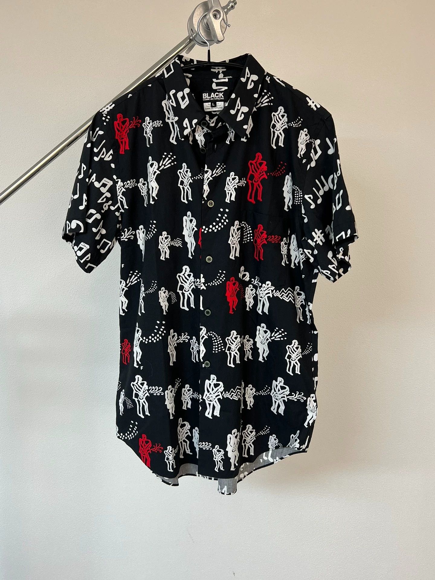 Comme des Garcons CDG Black All Over Print Short Shirt Size US L / EU 52-54 / 3 - 1 Thumbnail