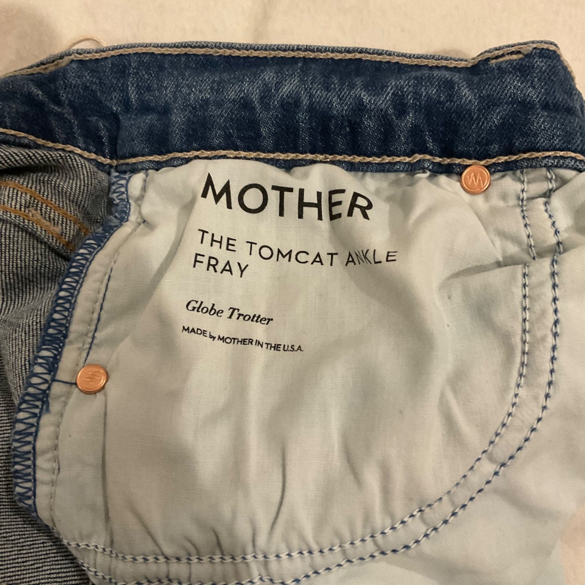 MOTHER NWT MOTHER DENIM The Tomcat Ankle Fray high rise Jeans SZ28 Size 28" / US 6 / IT 42 - 12 Thumbnail