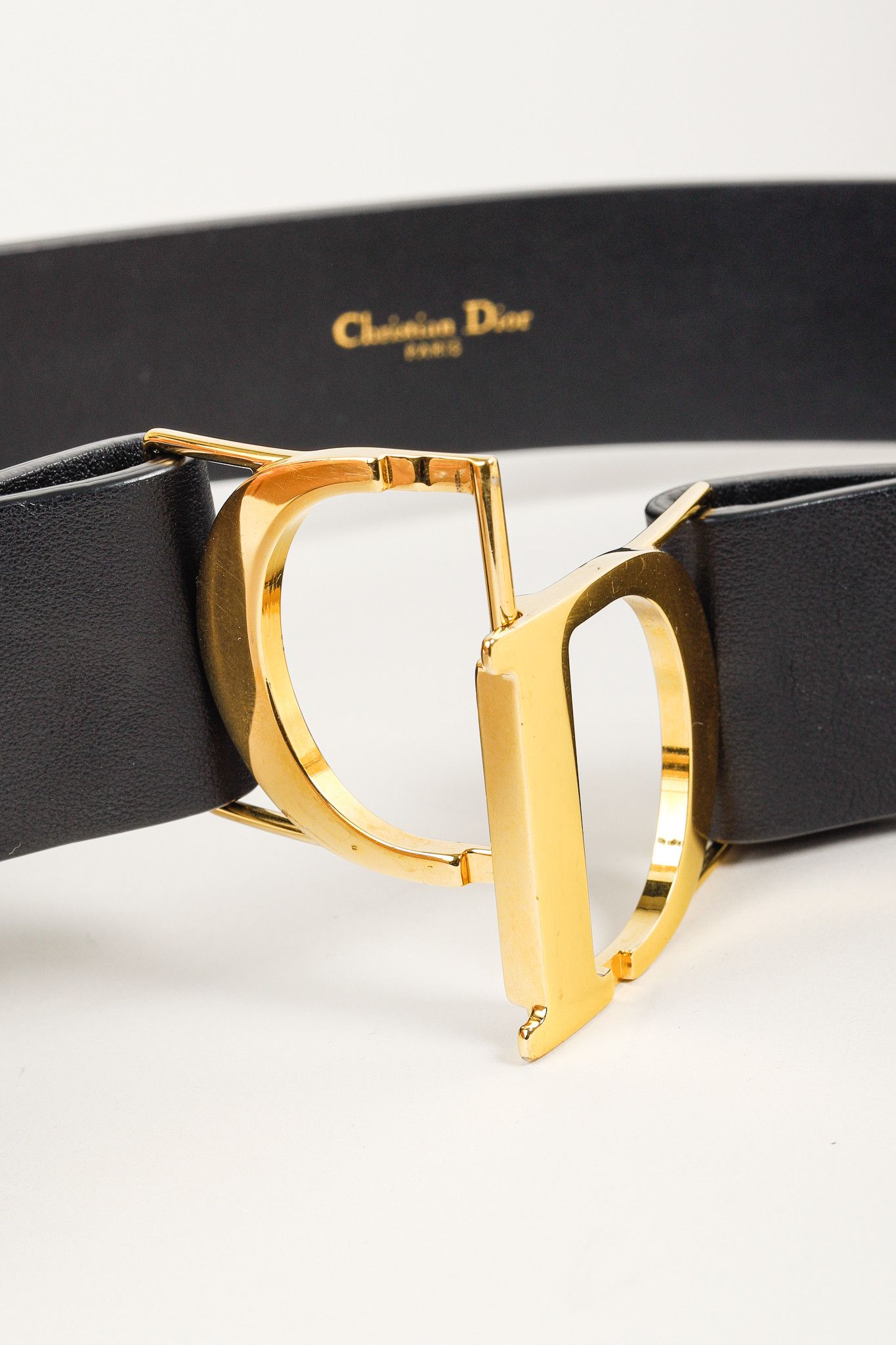 Dior Christian Dior 30 Montaigne Black Leather CD-Buckle Belt Size ONE SIZE - 4 Thumbnail