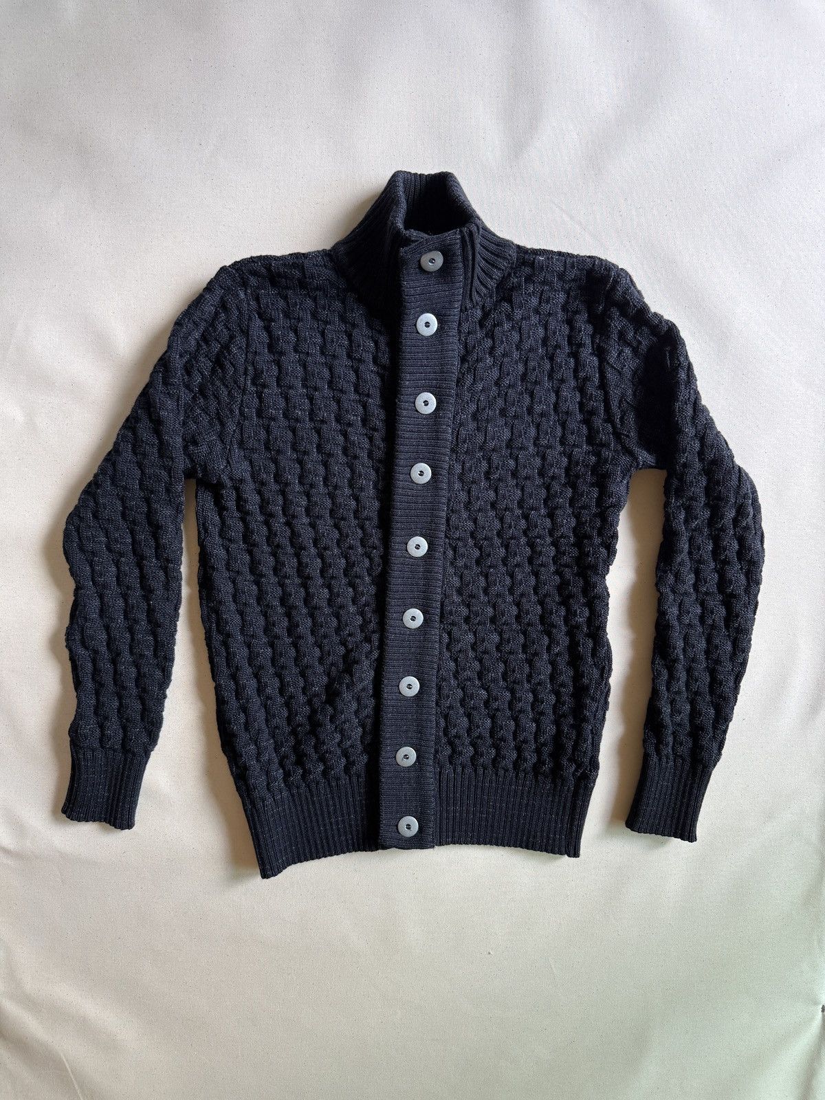 S.N.S. Herning S.N.S. HERNING Stark Textured Virgin Wool Cardigan Size US M / EU 48-50 / 2 - 1 Thumbnail