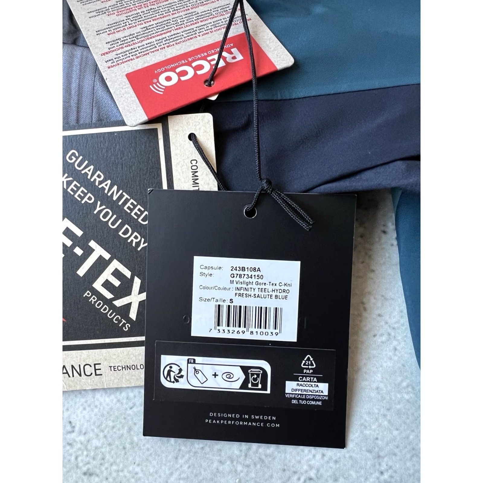 Peak Performance PEAK PERFORMANCE VISLIGHT GORE-TEX 3L SHELL JACKET MEN'S SIZE S Ski Boy/Adult? Size US S / EU 44-46 / 1 - 7 Thumbnail