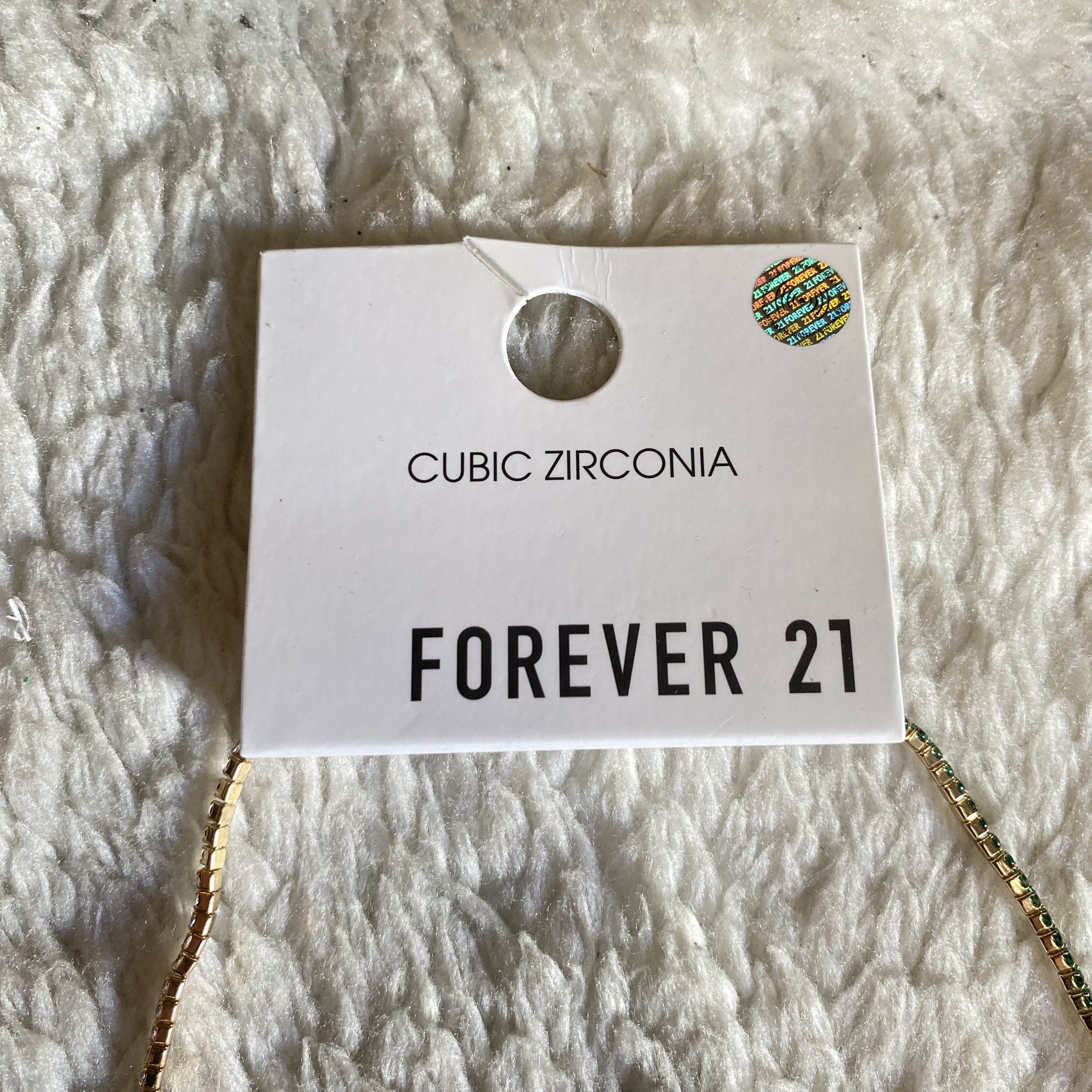 Forever 21 Forever 21 Green & Clear CZ Tennis Choker Necklace Size ONE SIZE - 10 Thumbnail